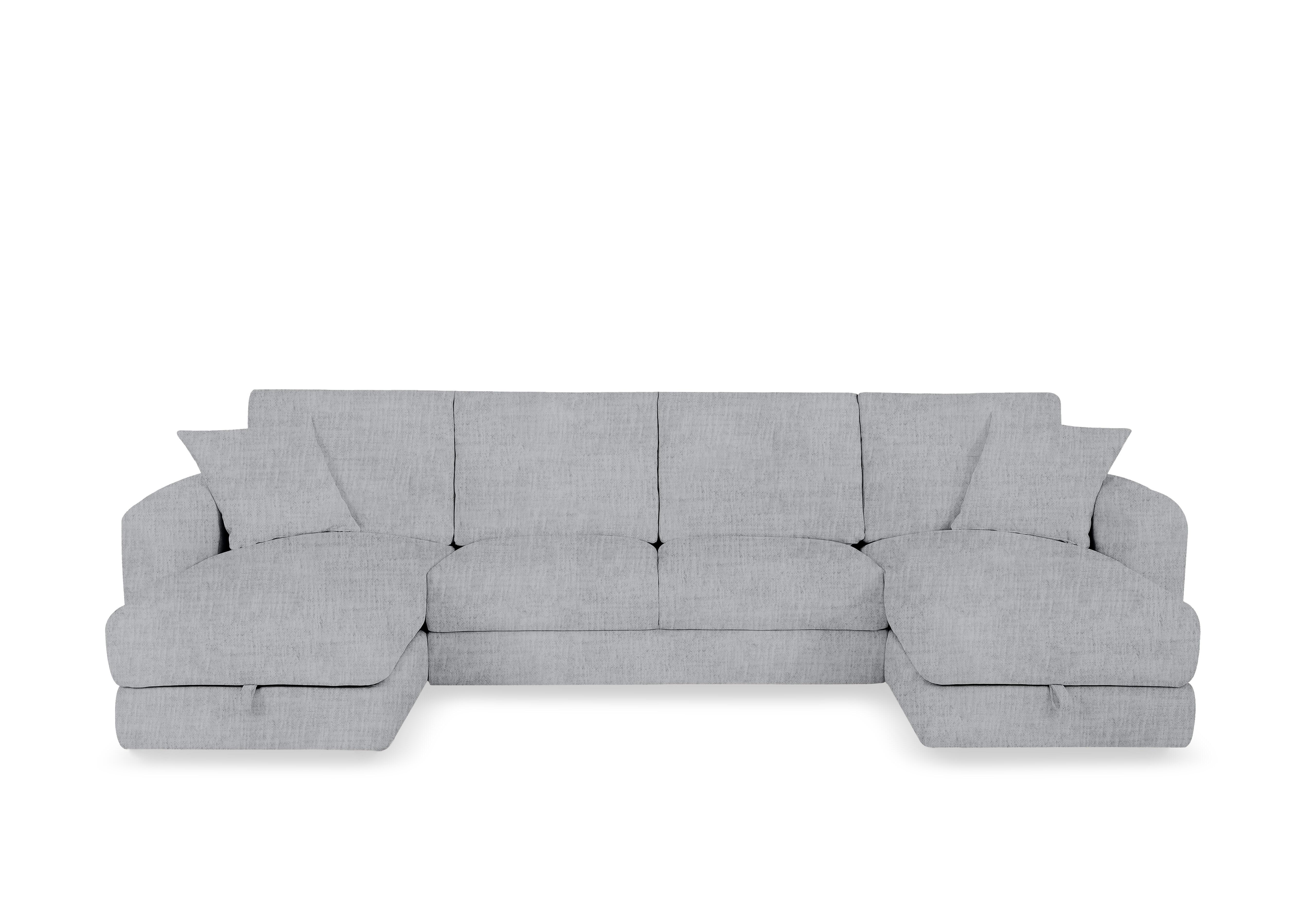 Nest Large Fabric U-Shaped Corner Sofa with Double Storage Chaises in Fab-Mga-R09 Dove Grey on Furniture Village