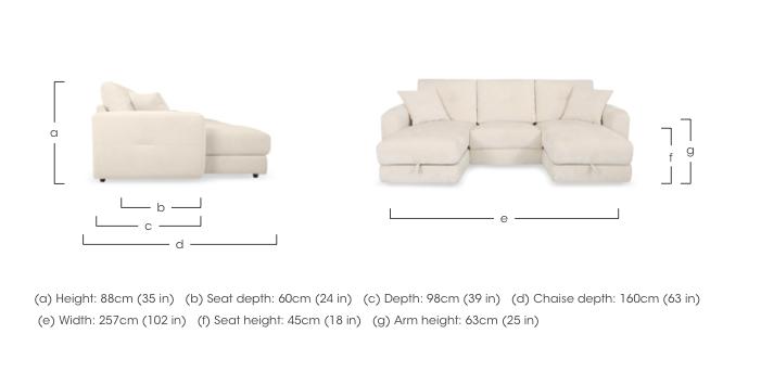 Nest Small Fabric U-Shaped Corner Sofa with Double Storage Chaises in  on Furniture Village
