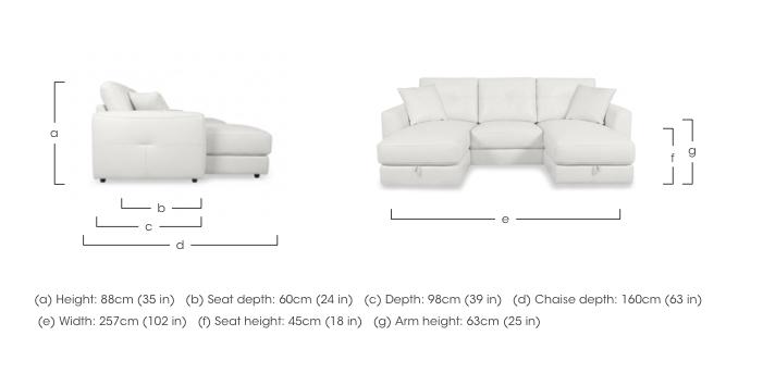 Nest Small Leather U-Shaped Corner Sofa with Double Storage Chaises in  on Furniture Village