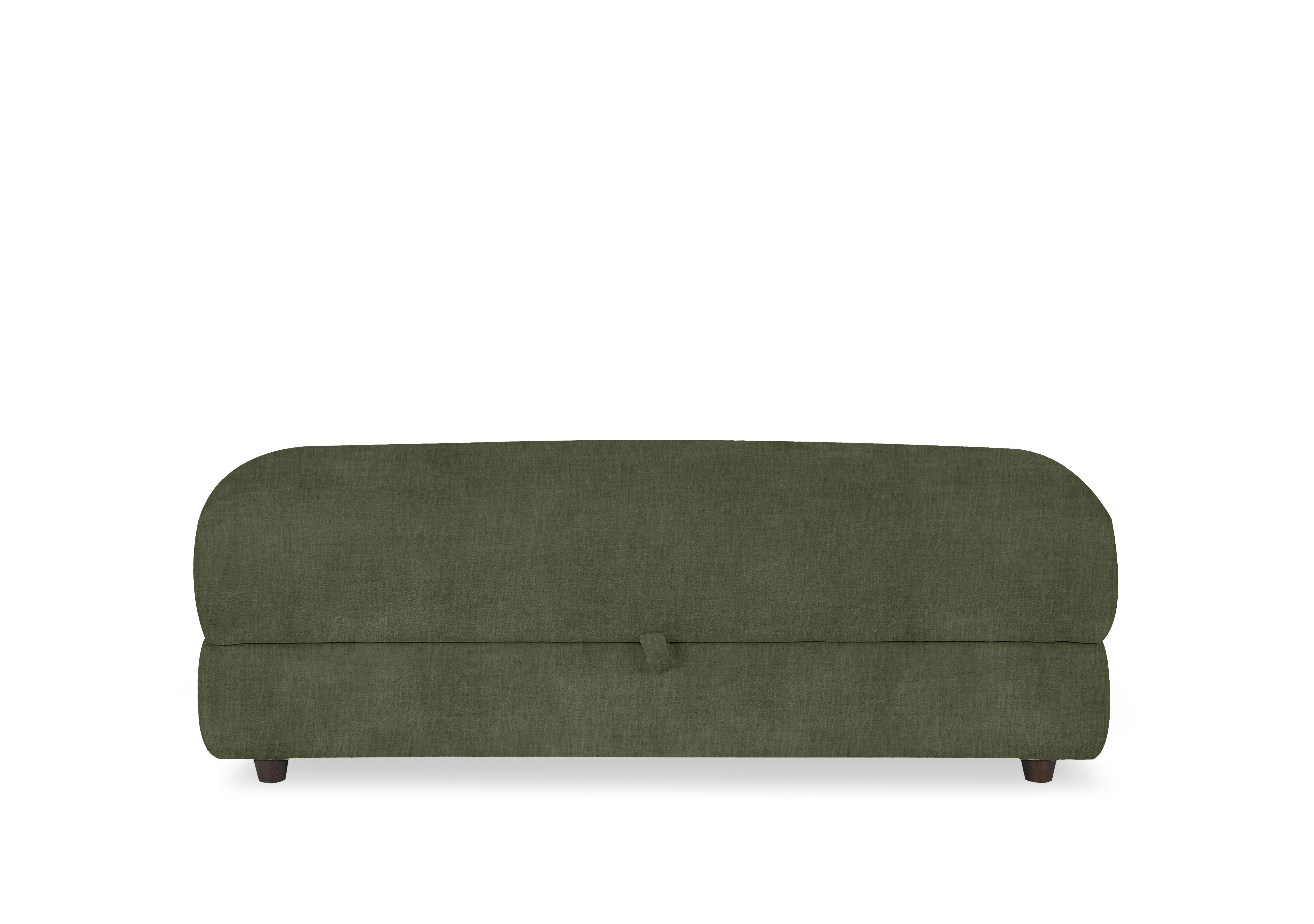 Nest Large Fabric Storage Footstool in Fab-Crn-R353 Forrest Green on Furniture Village