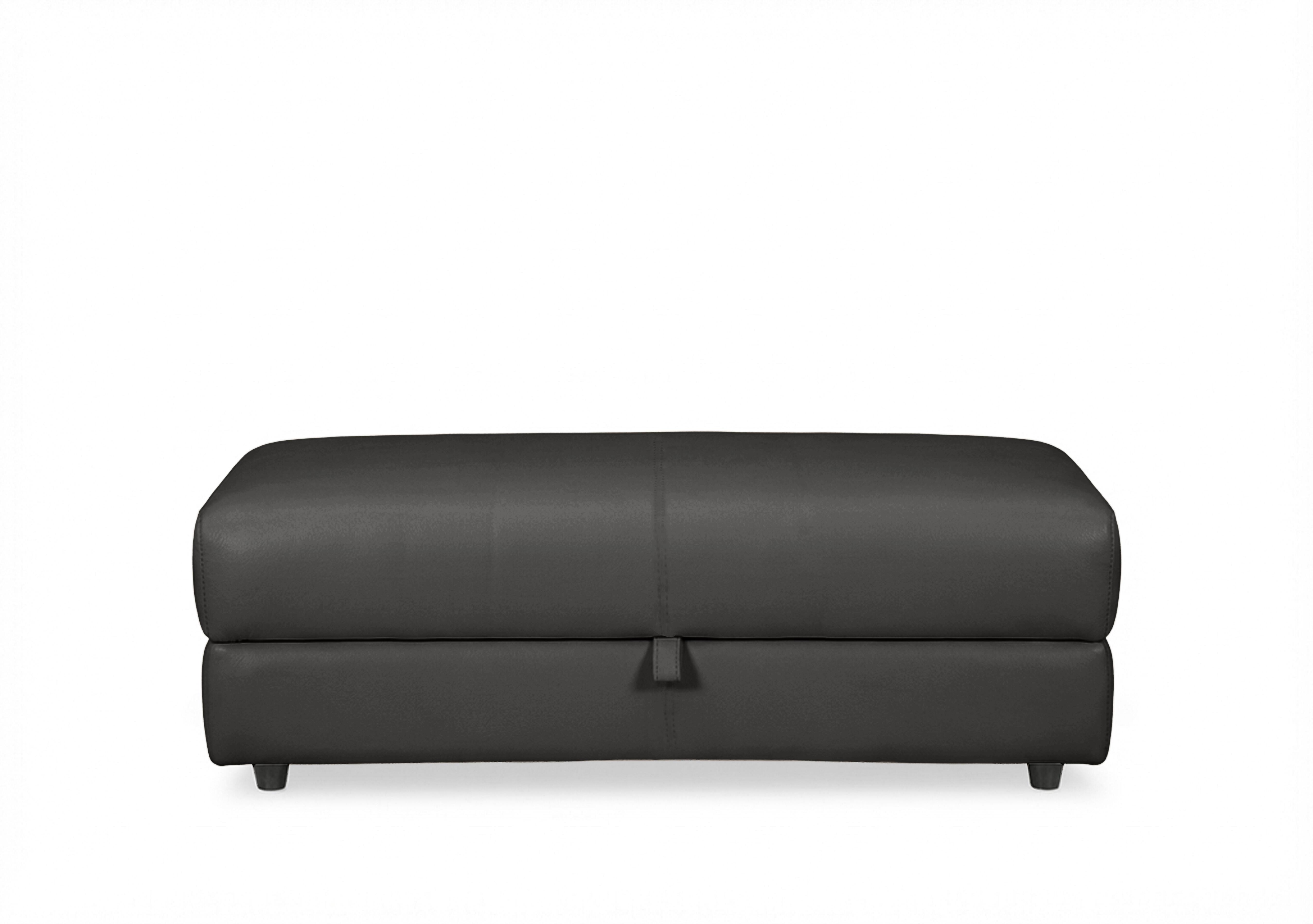 Nest Large Leather Storage Footstool in Nc-023c Black on Furniture Village