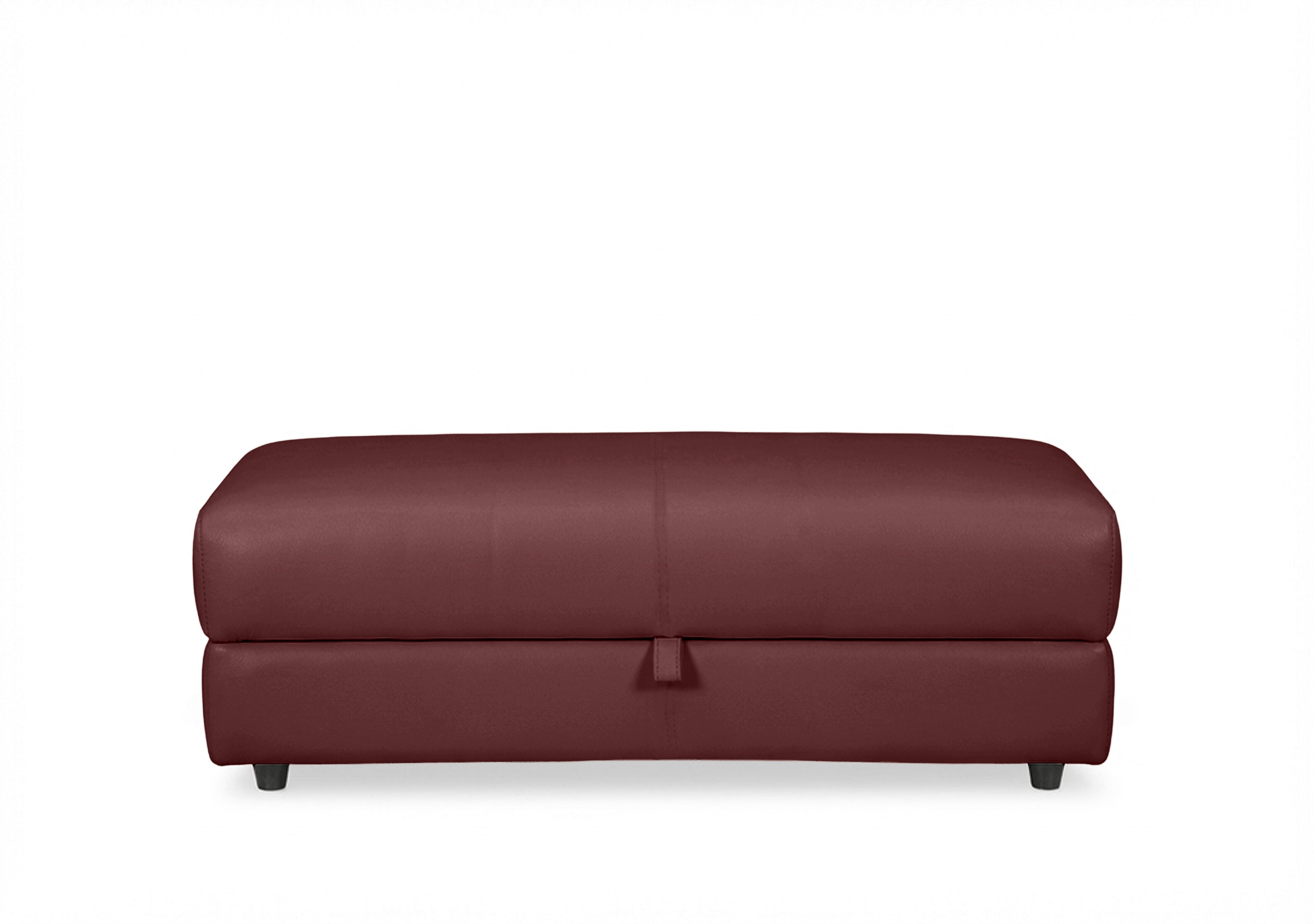 Nest Large Leather Storage Footstool in Nc-035c Deep Red on Furniture Village