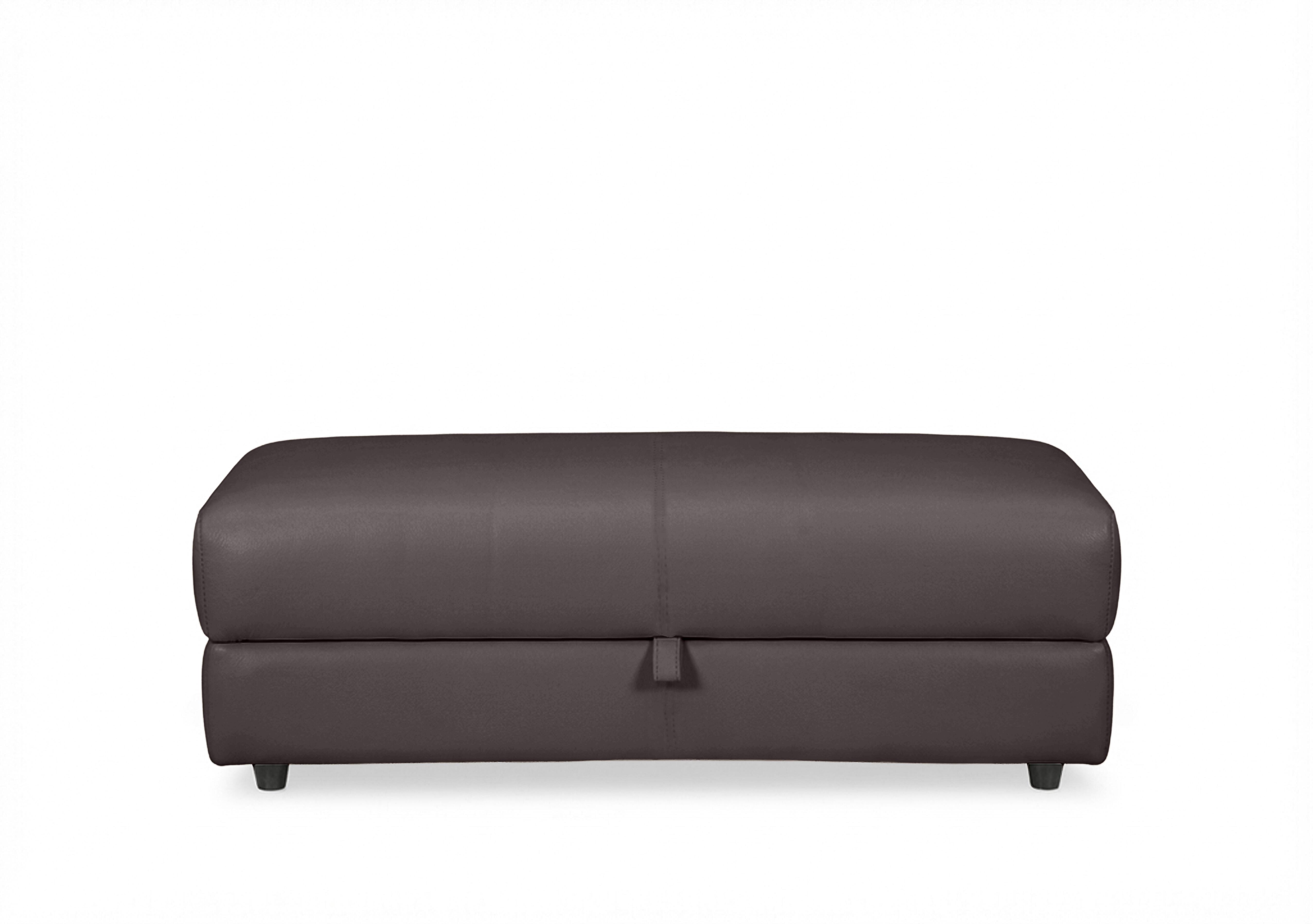 Nest Large Leather Storage Footstool in Nc-037c Dark Chocolate on Furniture Village