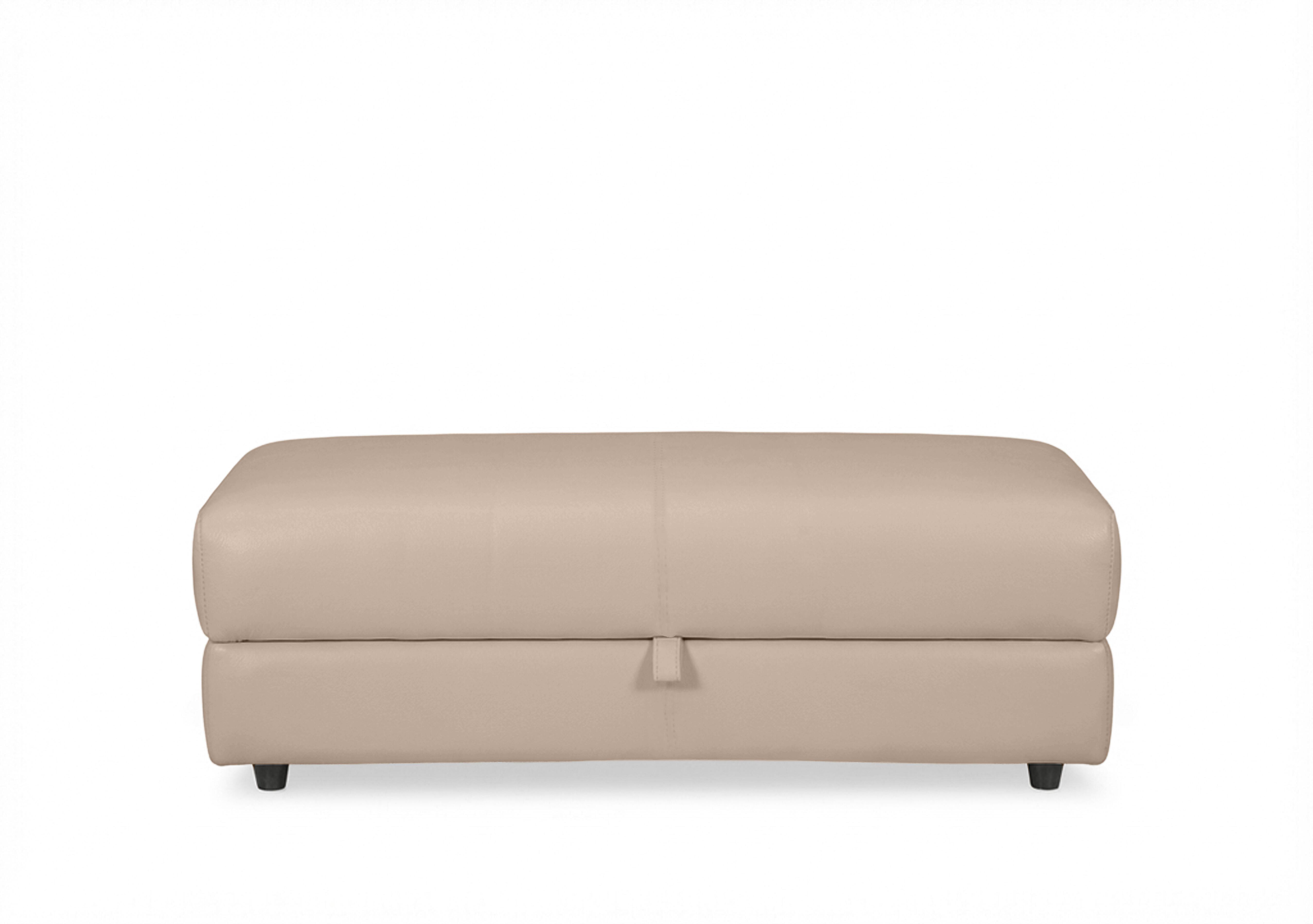 Nest Large Leather Storage Footstool in Nc-039c Pebble on Furniture Village