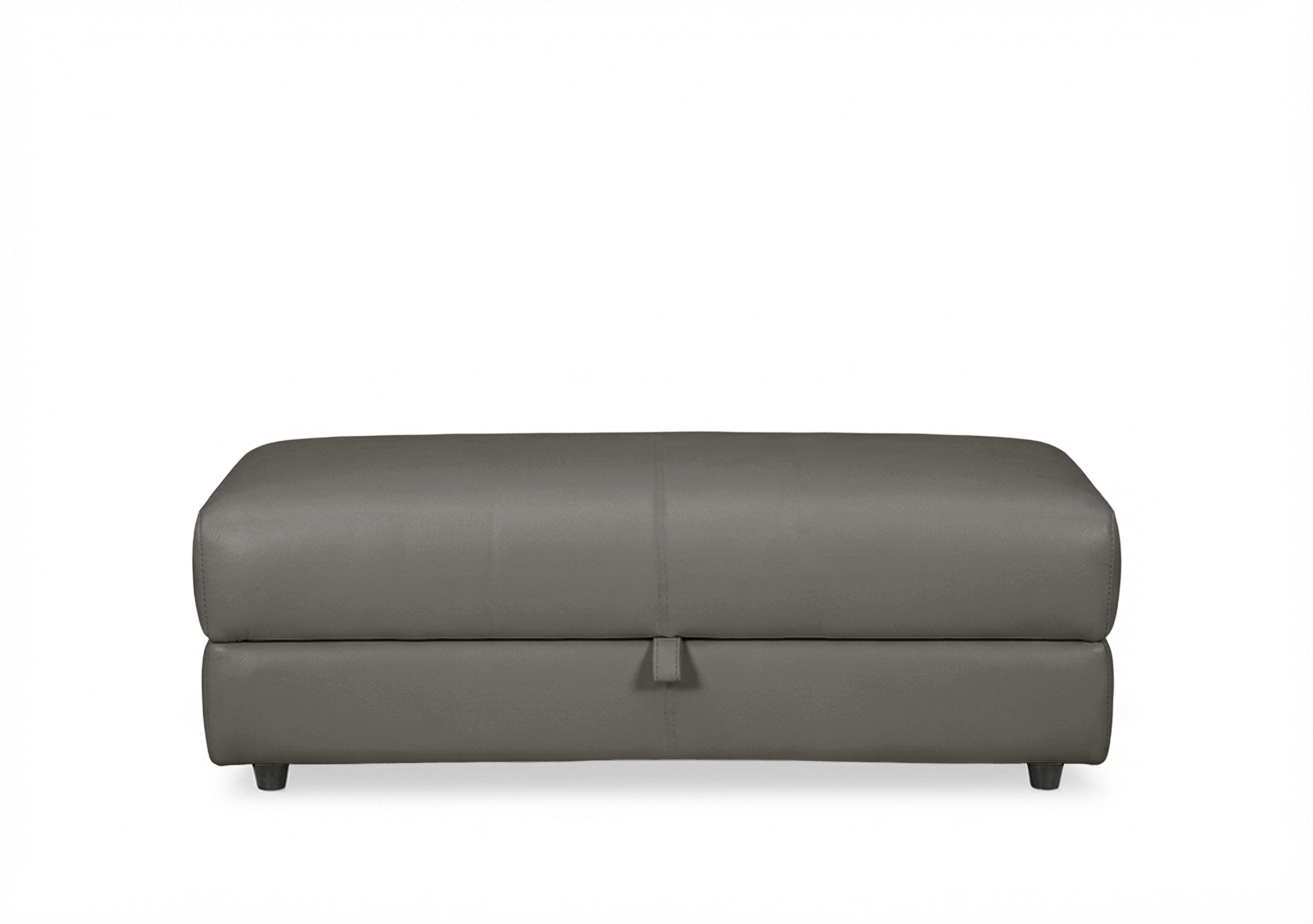 Nest Large Leather Storage Footstool in Nc-088e Charcoal Grey on Furniture Village