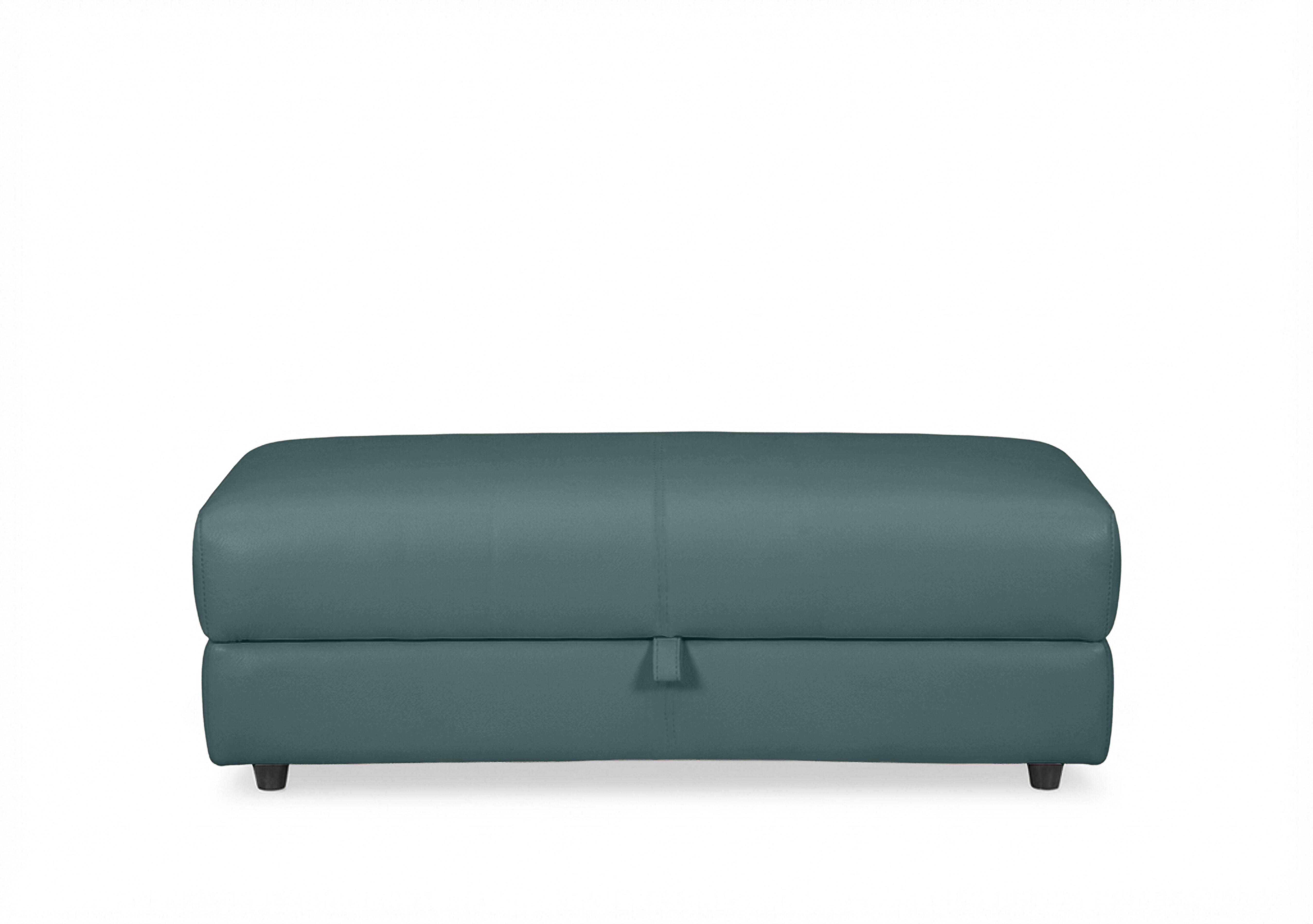 Nest Large Leather Storage Footstool in Nc-301e Lake Green on Furniture Village