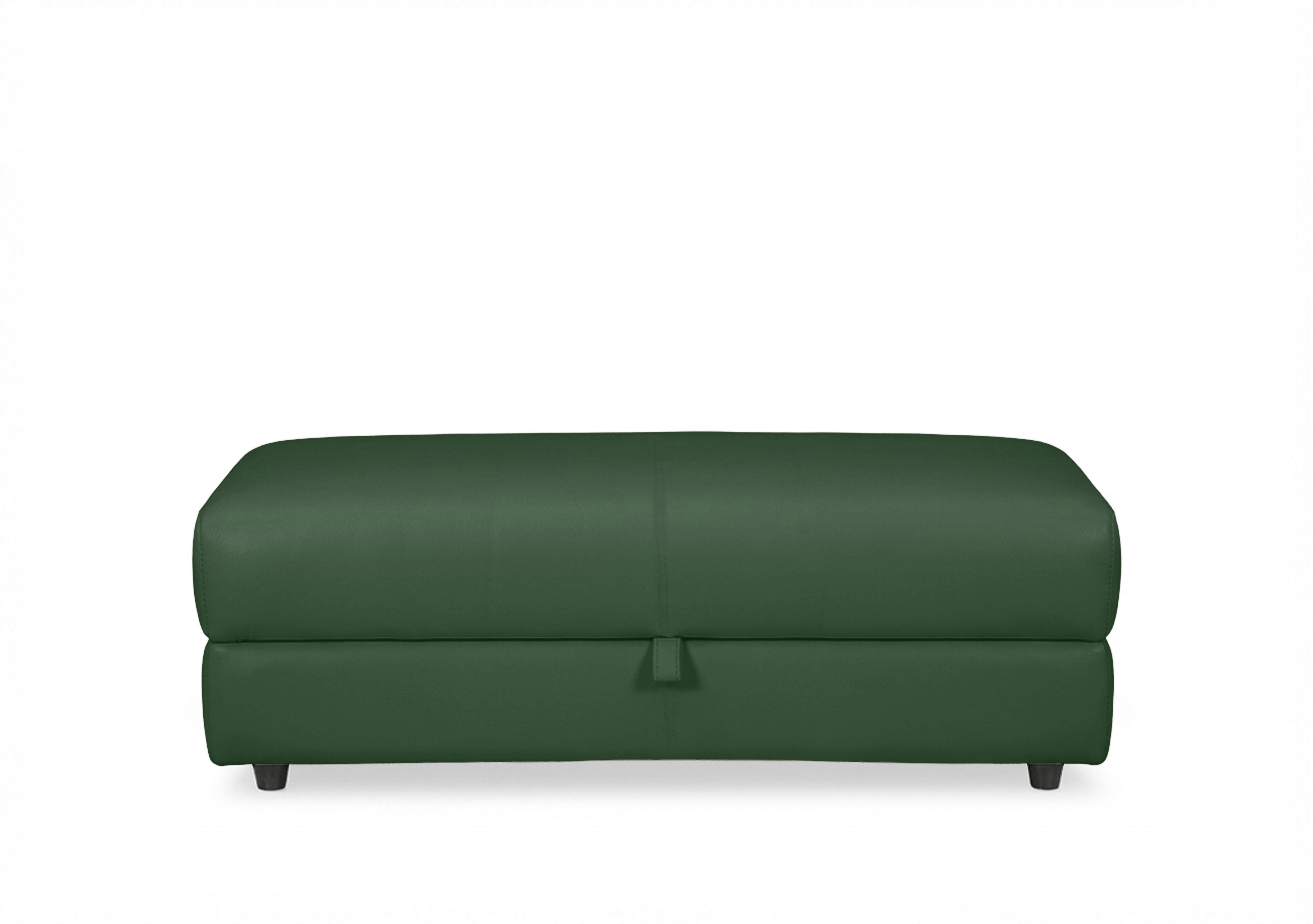 Nest Large Leather Storage Footstool in Nc-371e Chive Green on Furniture Village
