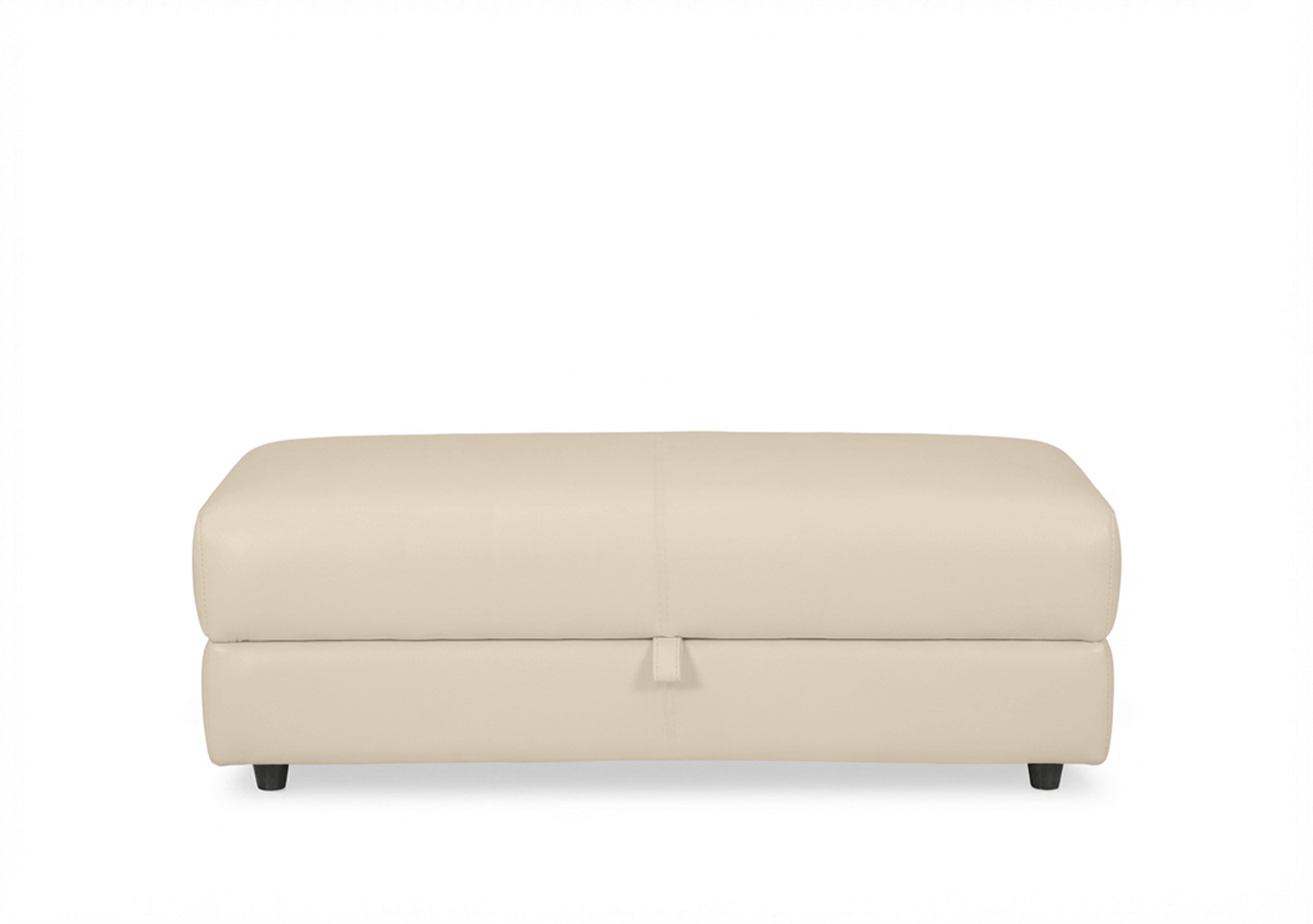 Nest Large Leather Storage Footstool in Nc-862c Bisque on Furniture Village