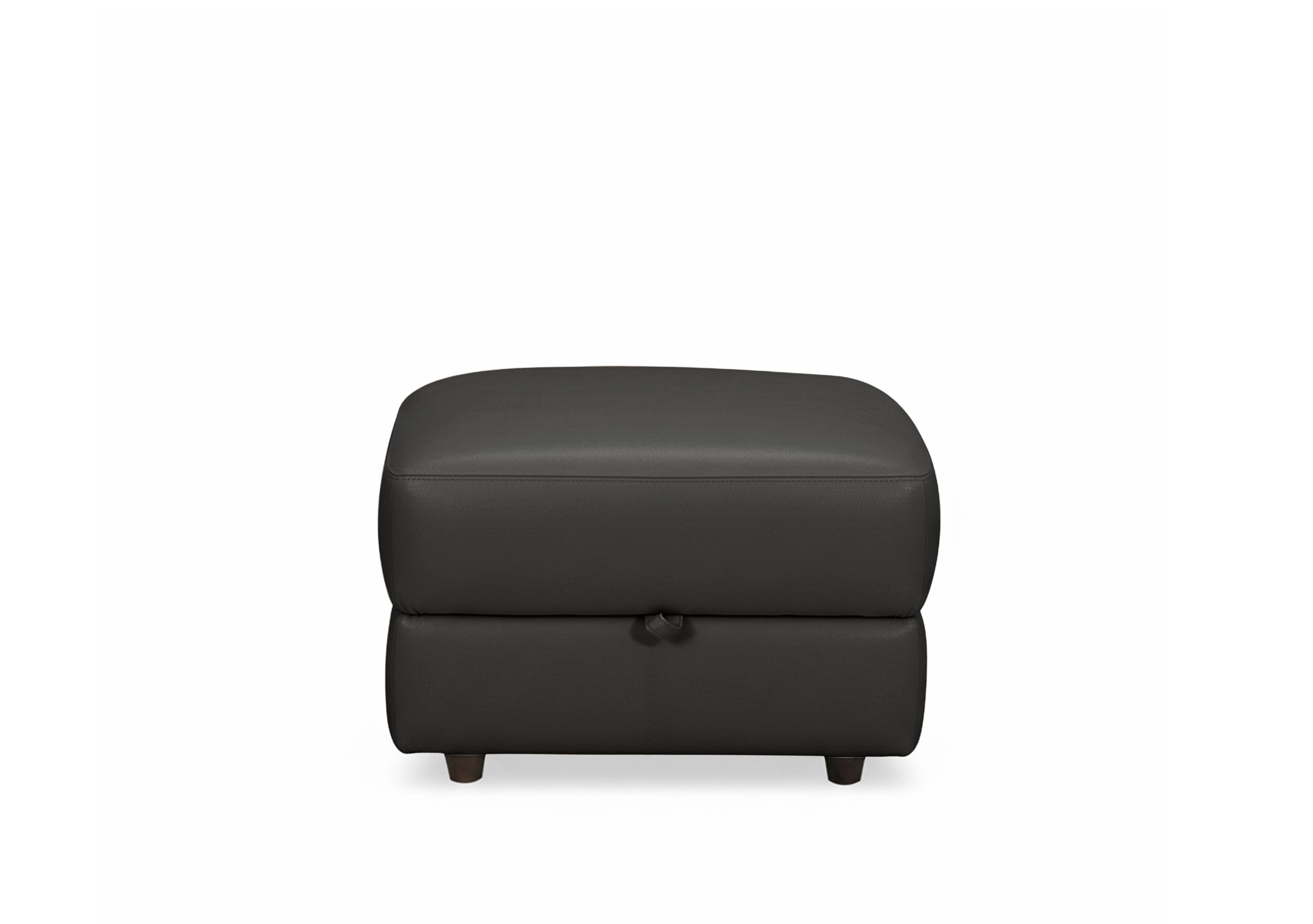 Nest Small Leather Storage Footstool in Nc-023c Black on Furniture Village