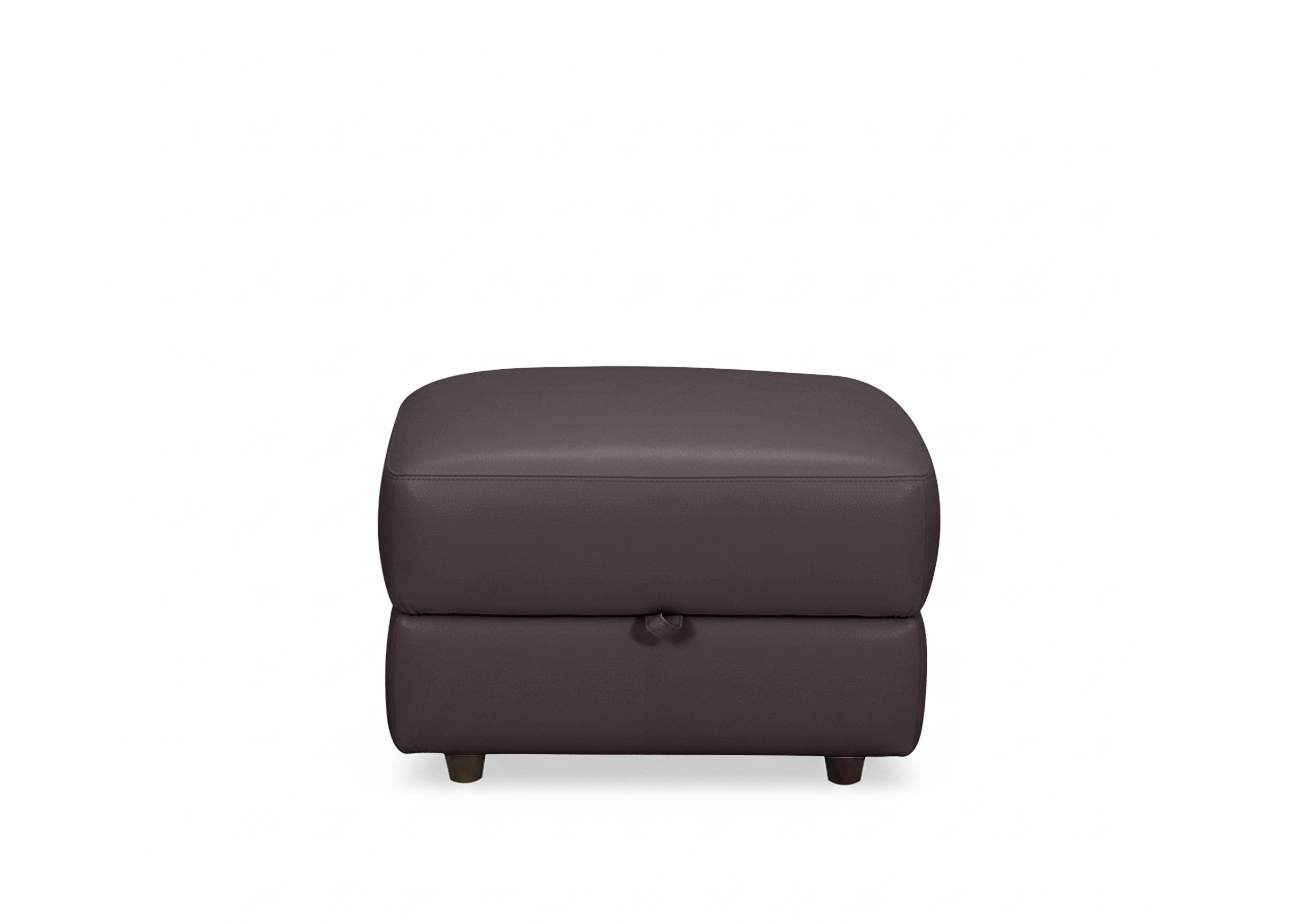 Nest Small Leather Storage Footstool in Nc-037c Dark Chocolate on Furniture Village