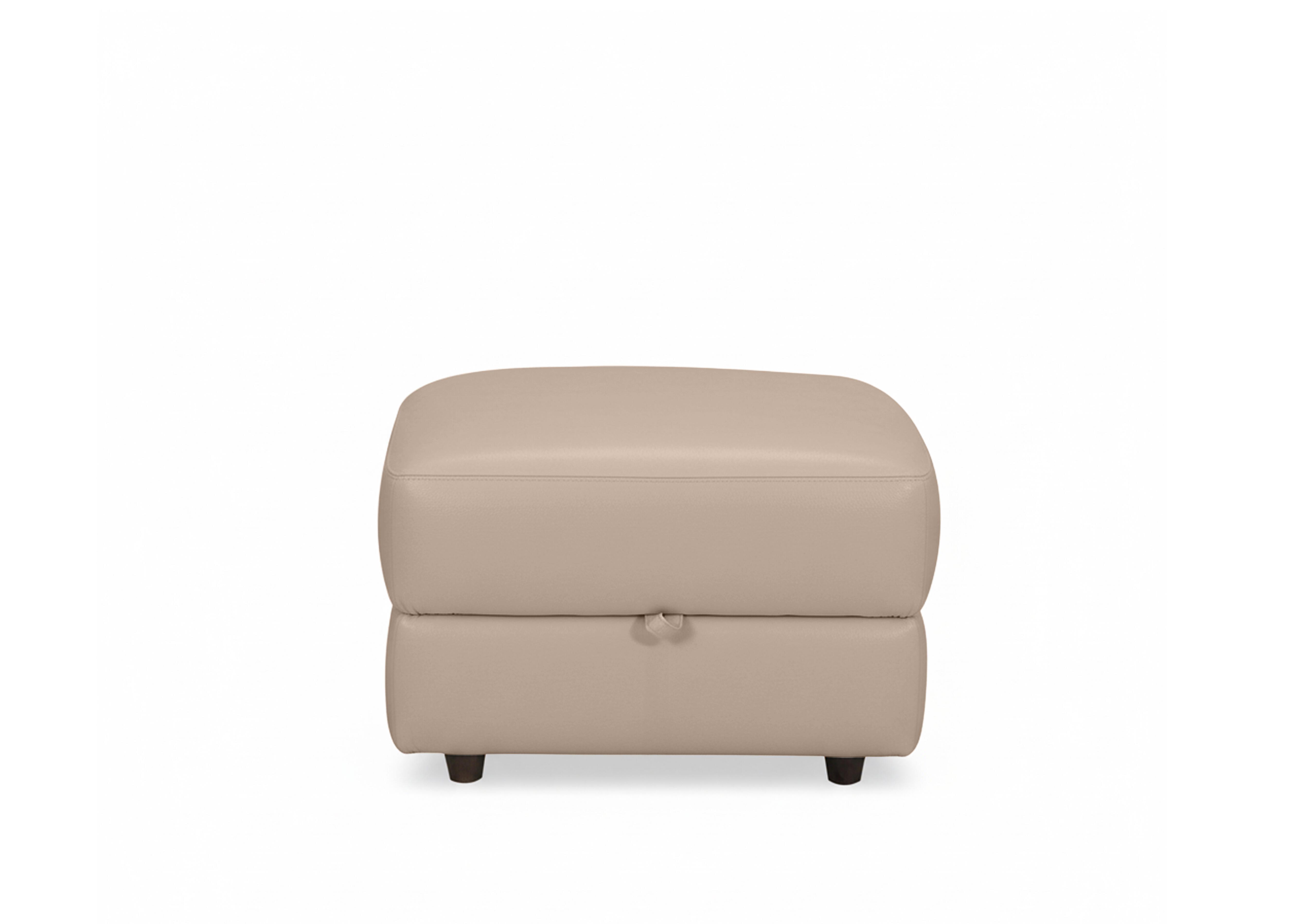 Nest Small Leather Storage Footstool in Nc-039c Pebble on Furniture Village