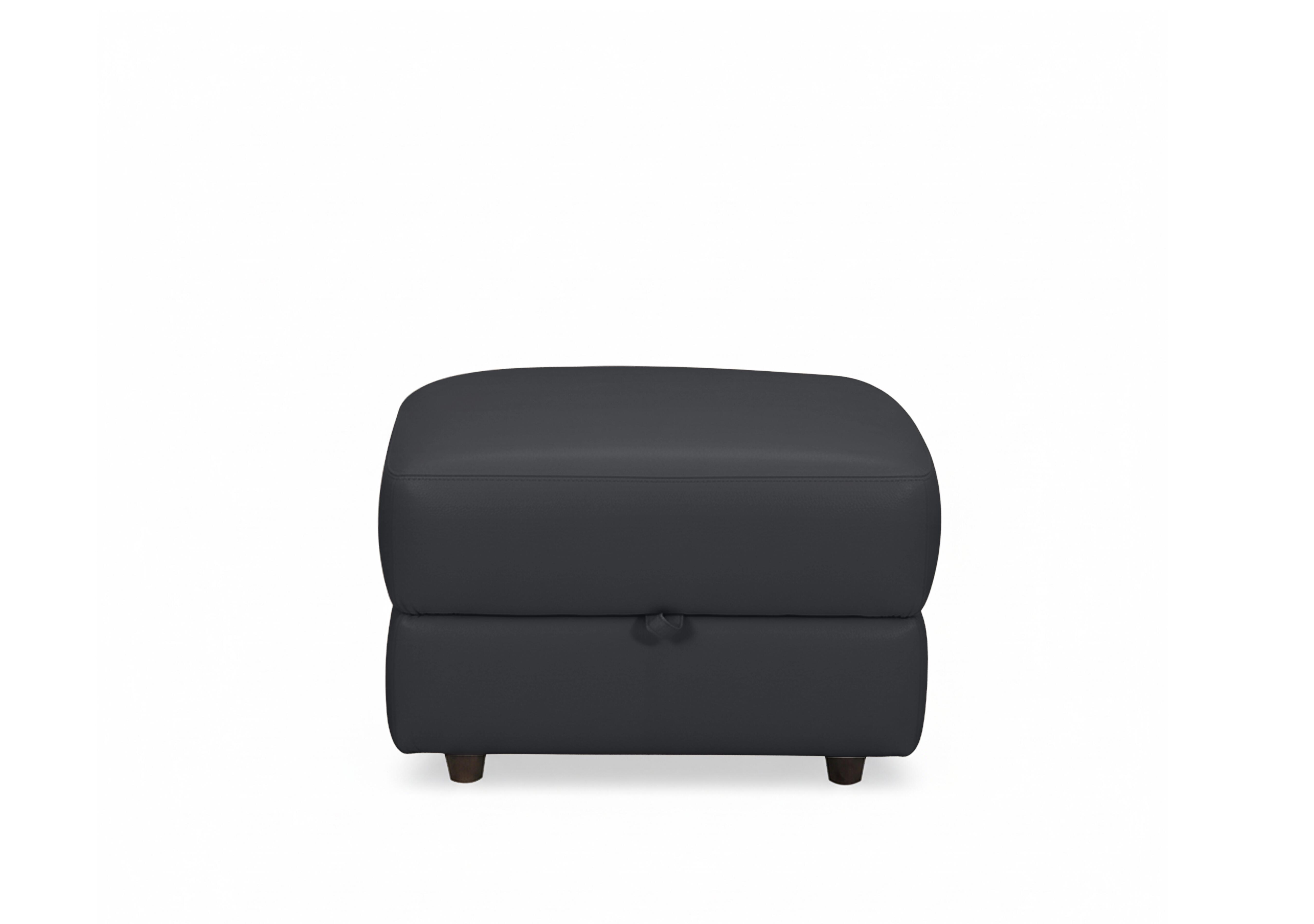 Nest Small Leather Storage Footstool in Nc-058e Shale Grey on Furniture Village