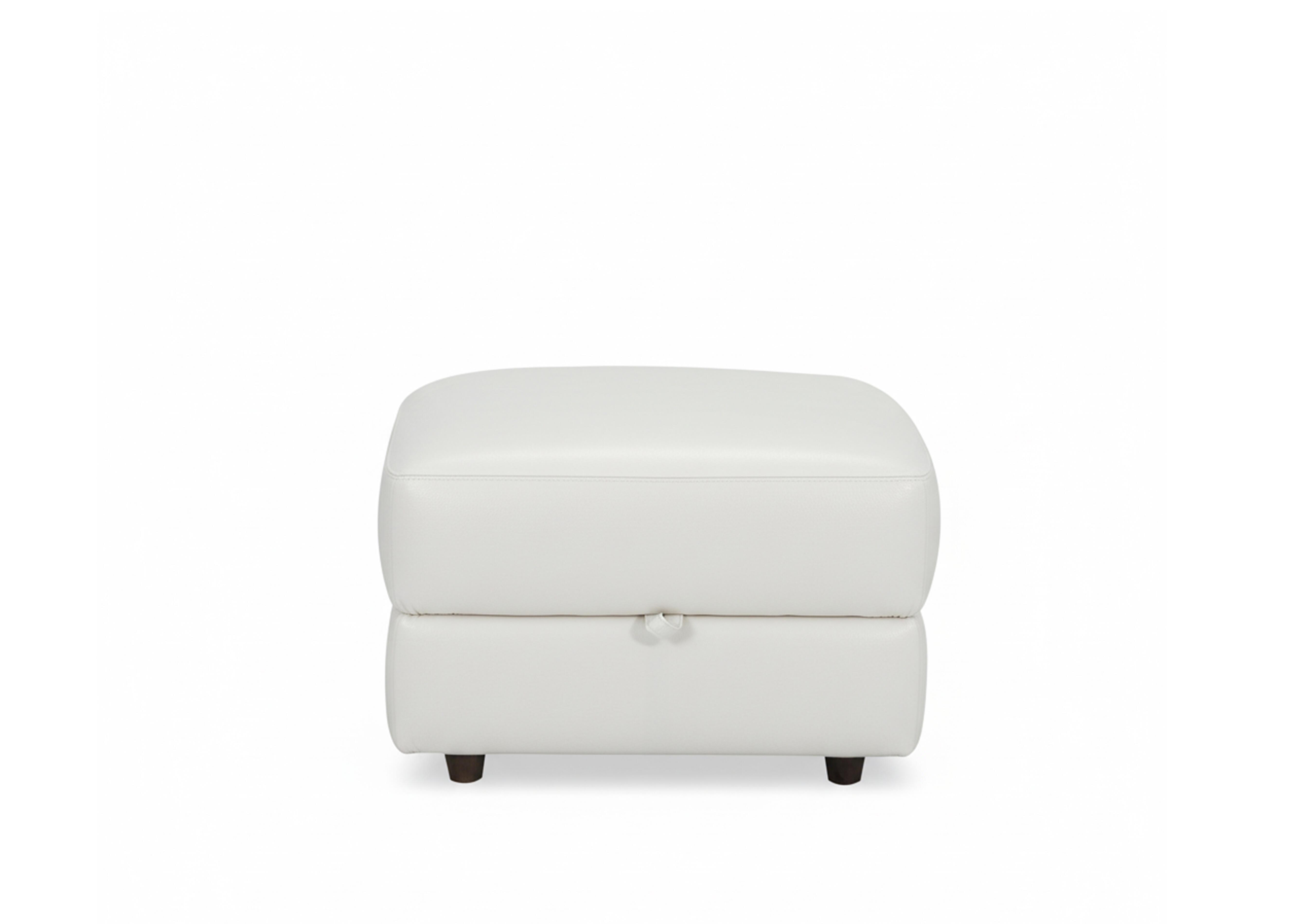 Nest Small Leather Storage Footstool in Nc-744d Star White on Furniture Village