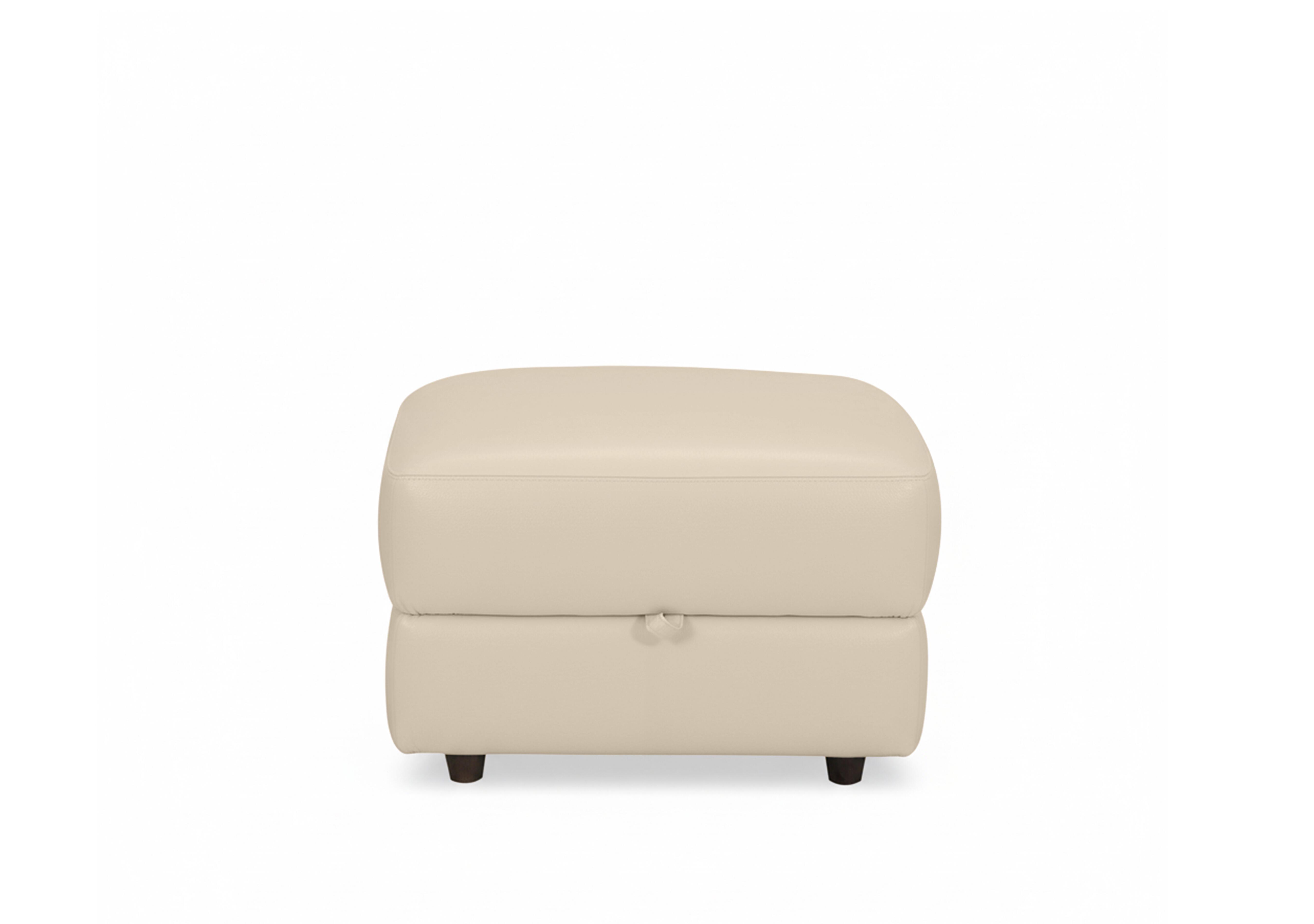 Nest Small Leather Storage Footstool in Nc-862c Bisque on Furniture Village