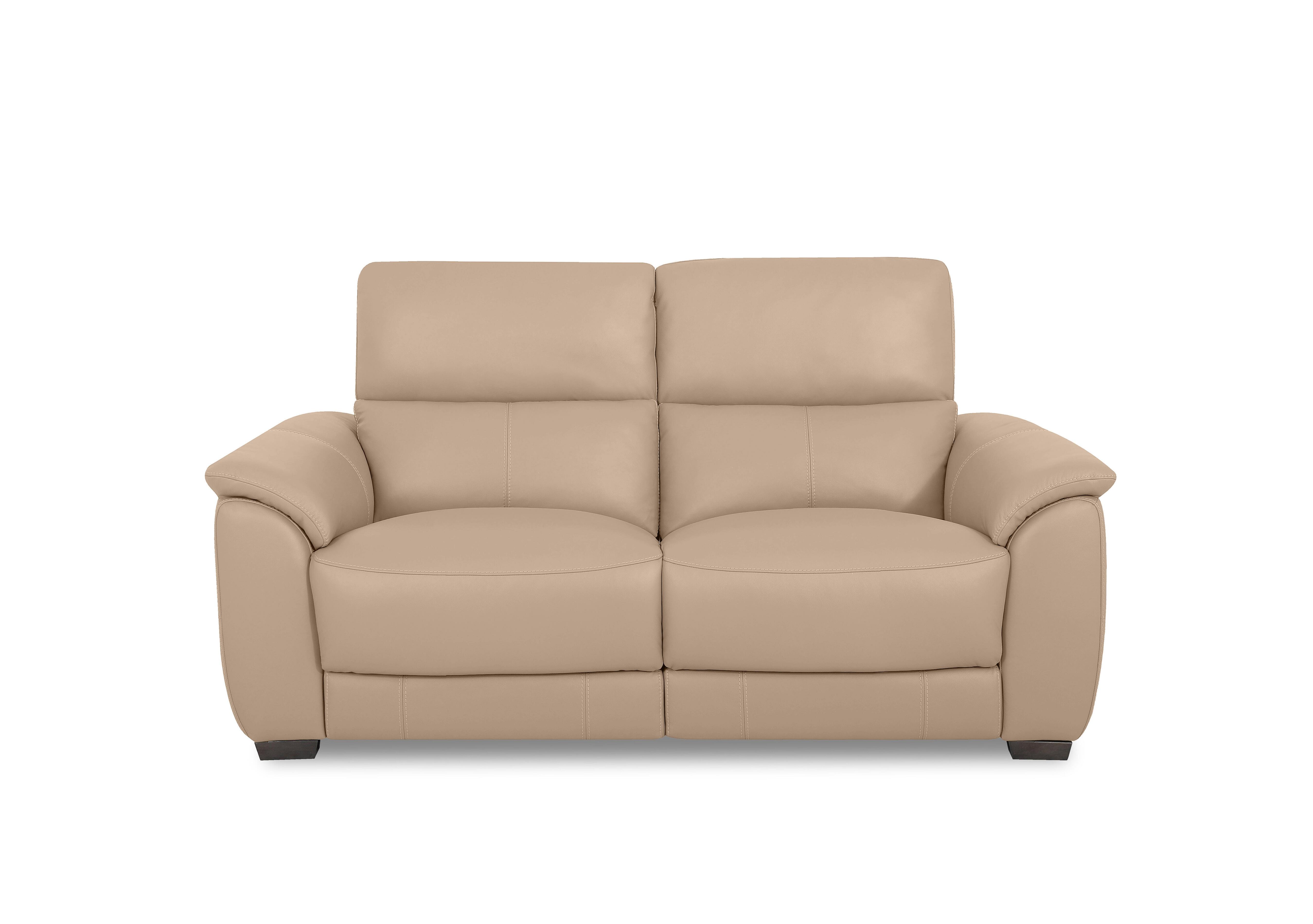 Saffron Leather 2 Seater Sofa in Bv-039c Pebble on Furniture Village
