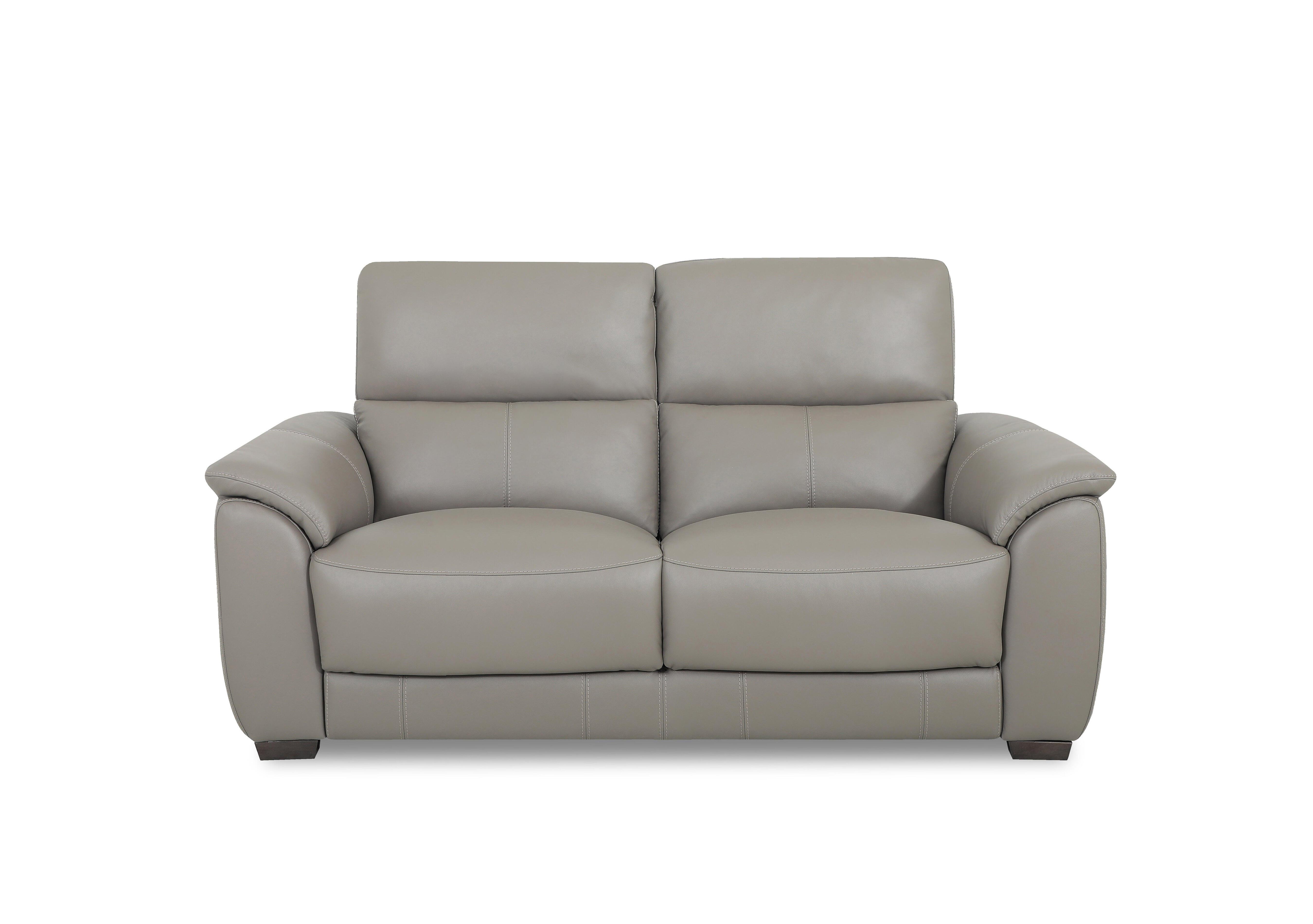Saffron Leather 2 Seater Sofa in Bv-042e Elephant on Furniture Village