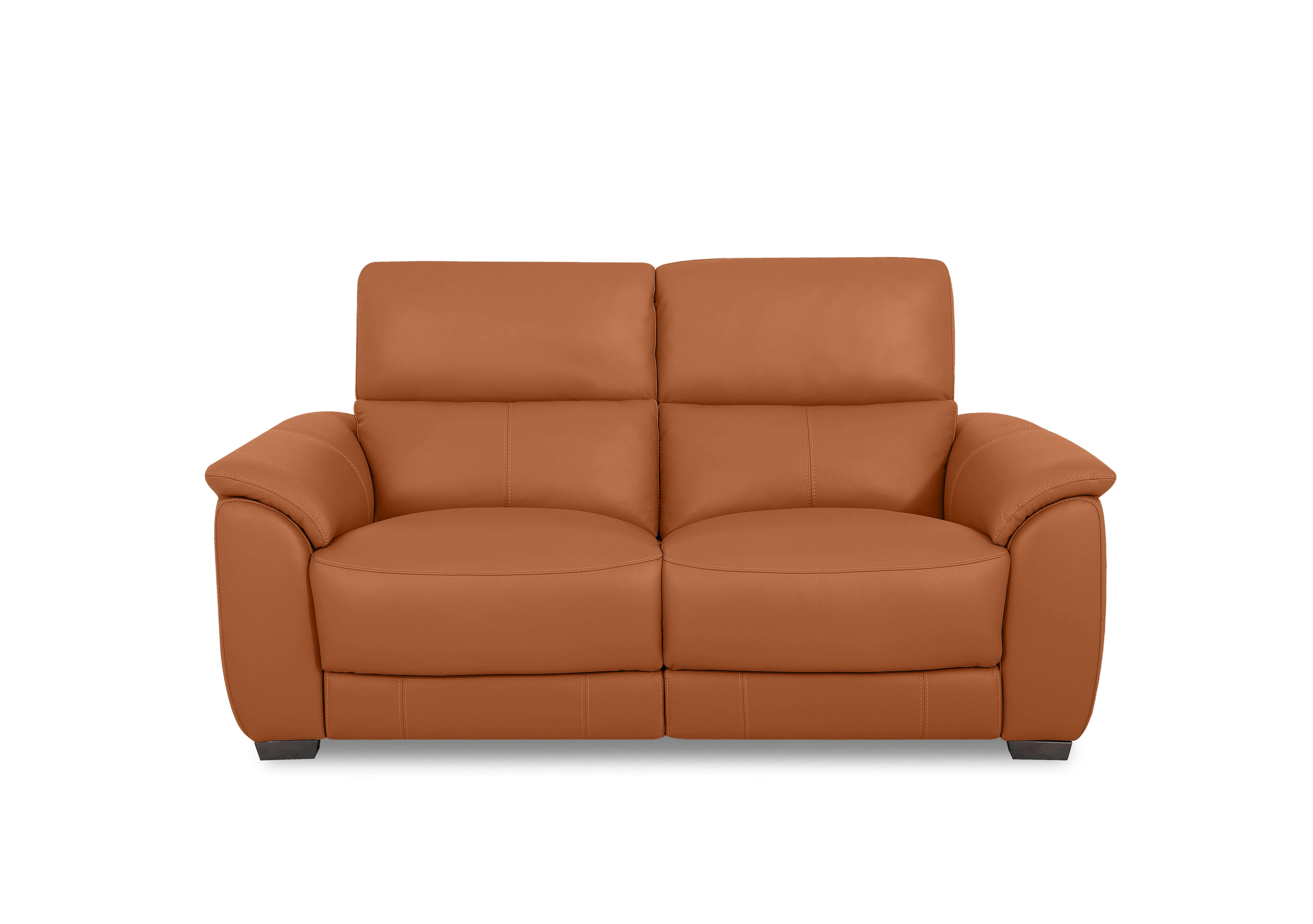 Saffron Leather 2 Seater Sofa in Bv-334e Pecan Brown on Furniture Village