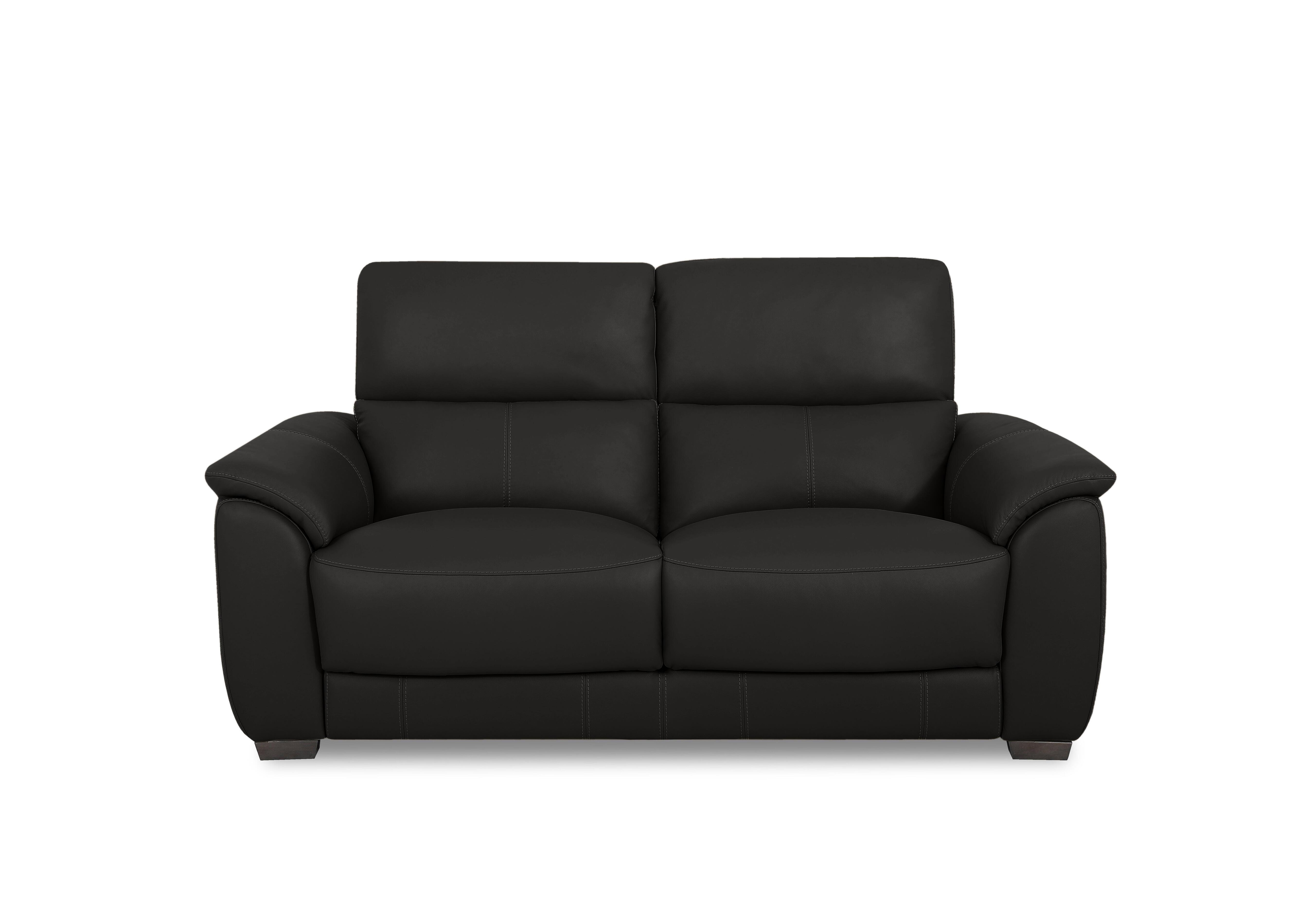 Saffron Leather 2 Seater Sofa in Bv-3500 Black on Furniture Village