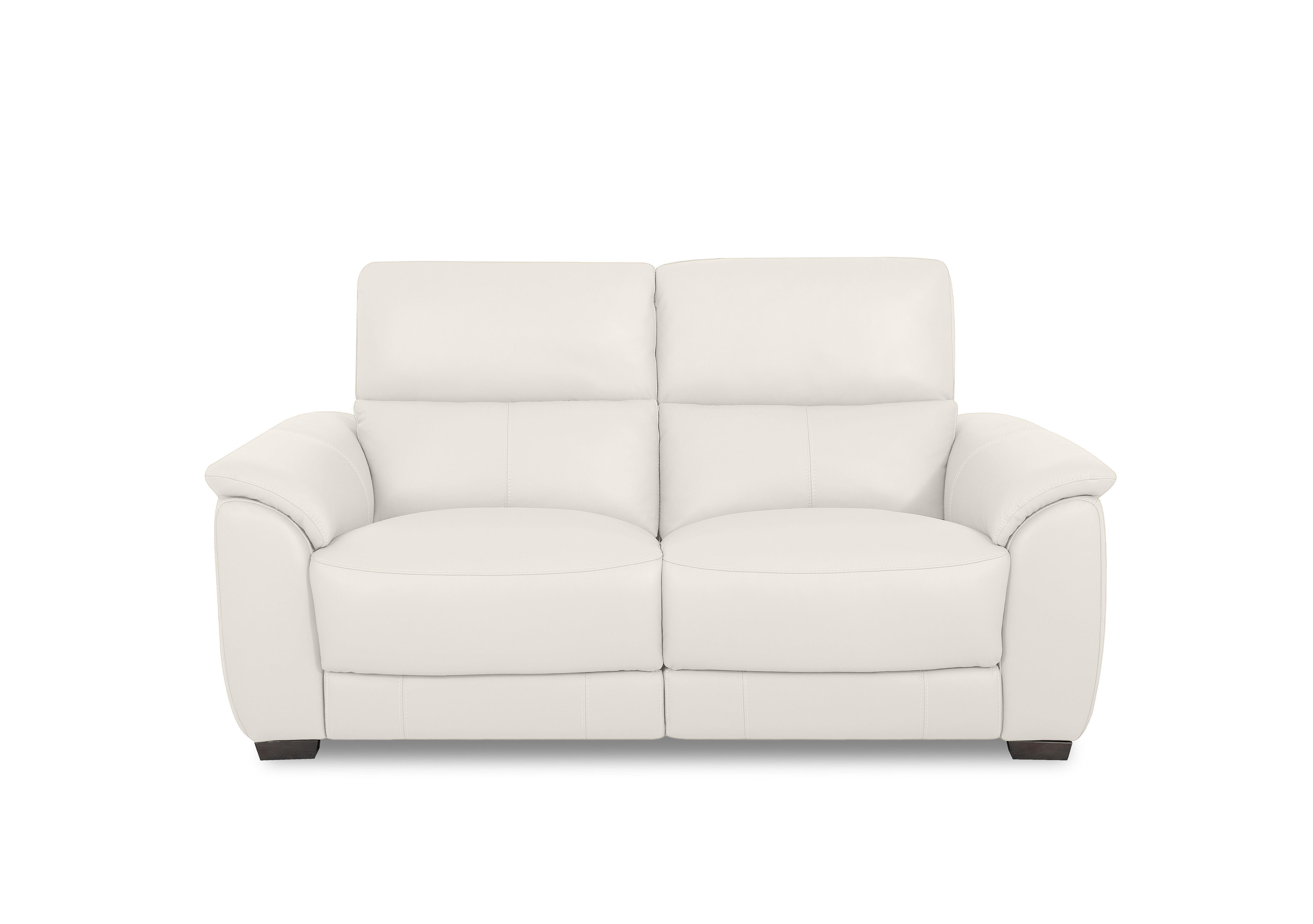 Saffron Leather 2 Seater Sofa in Bv-744d Star White on Furniture Village