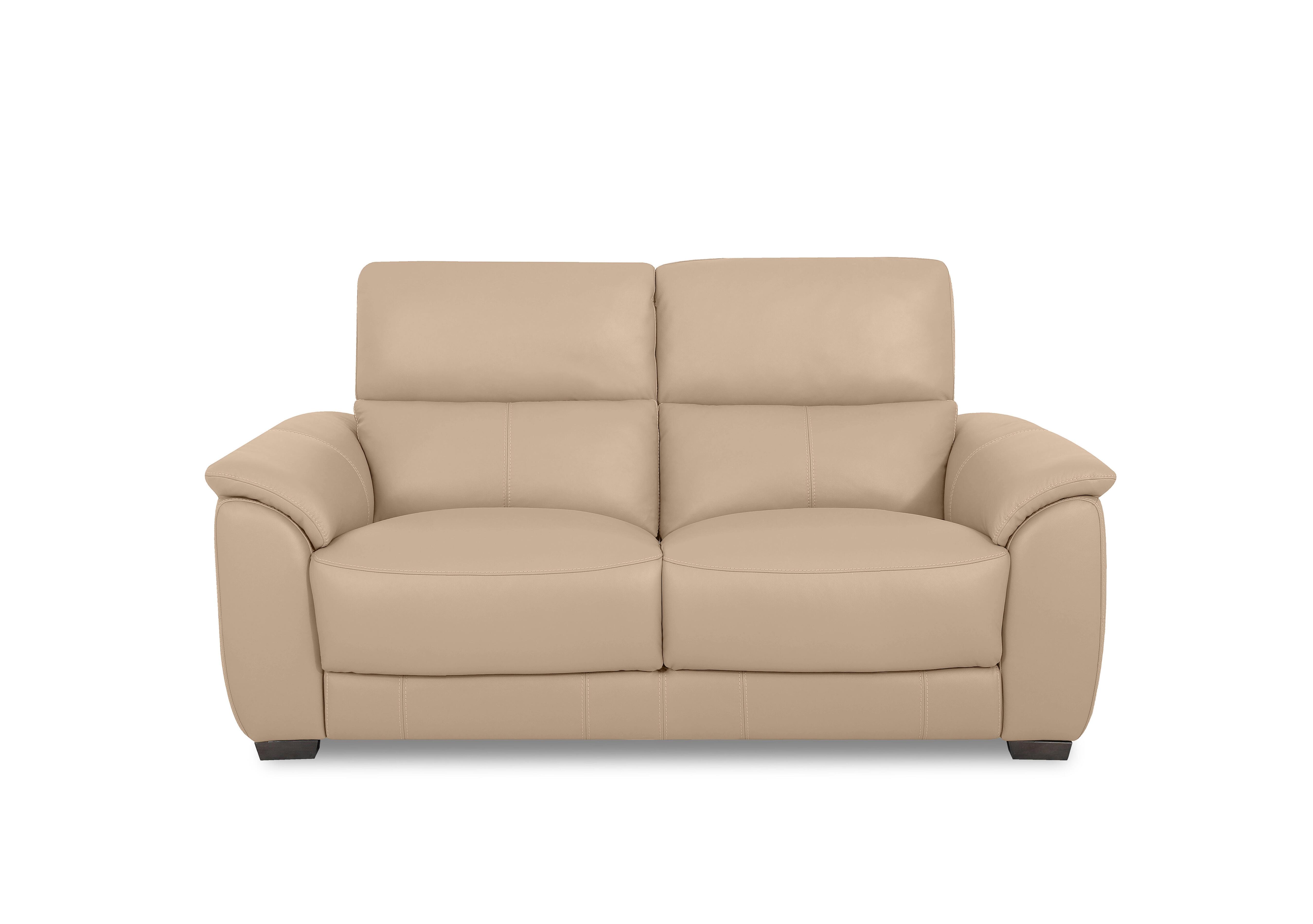 Saffron Leather 2 Seater Sofa in Bv-8475 Nude on Furniture Village