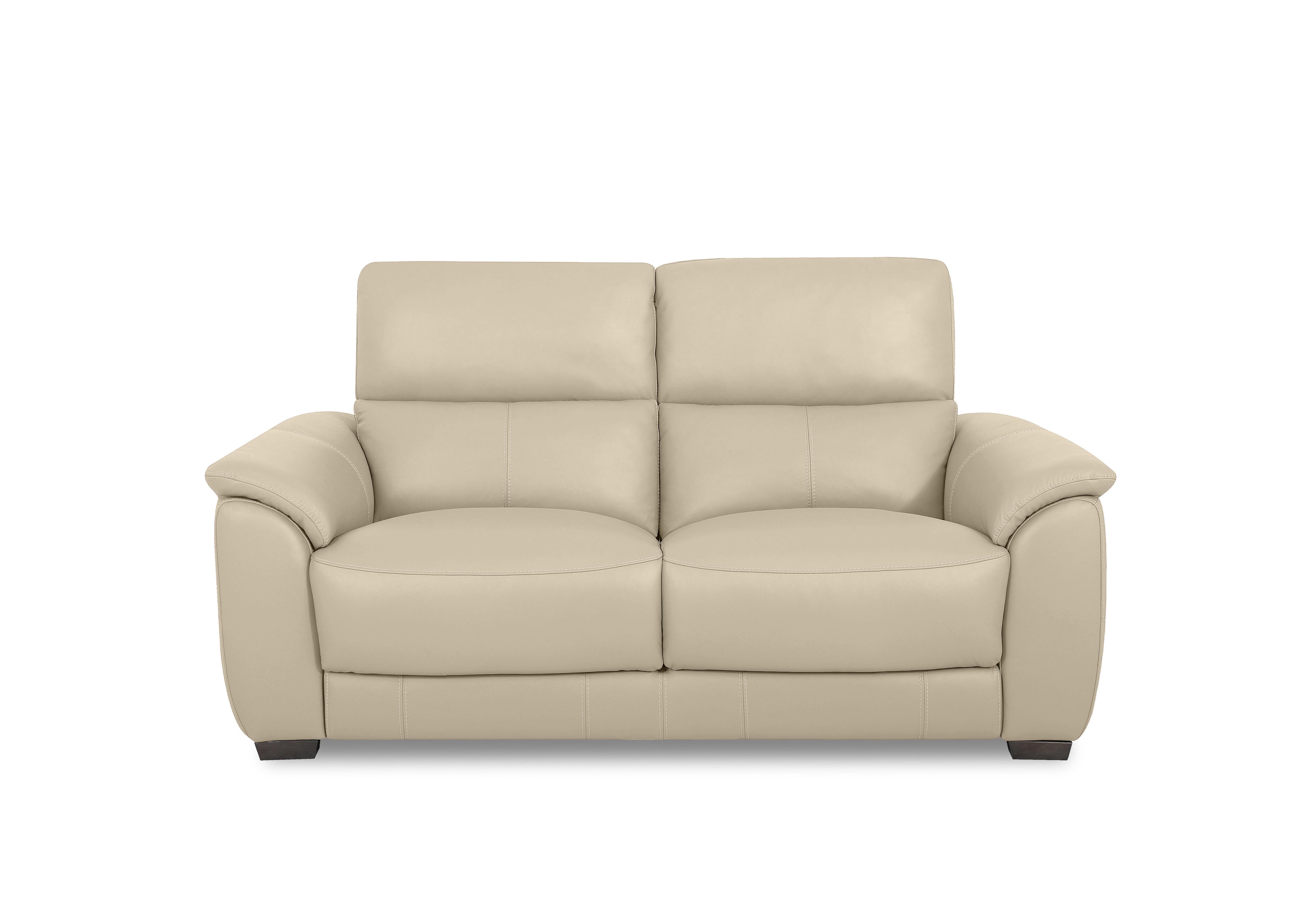 Saffron Leather 2 Seater Sofa in Bv-862c Bisque on Furniture Village