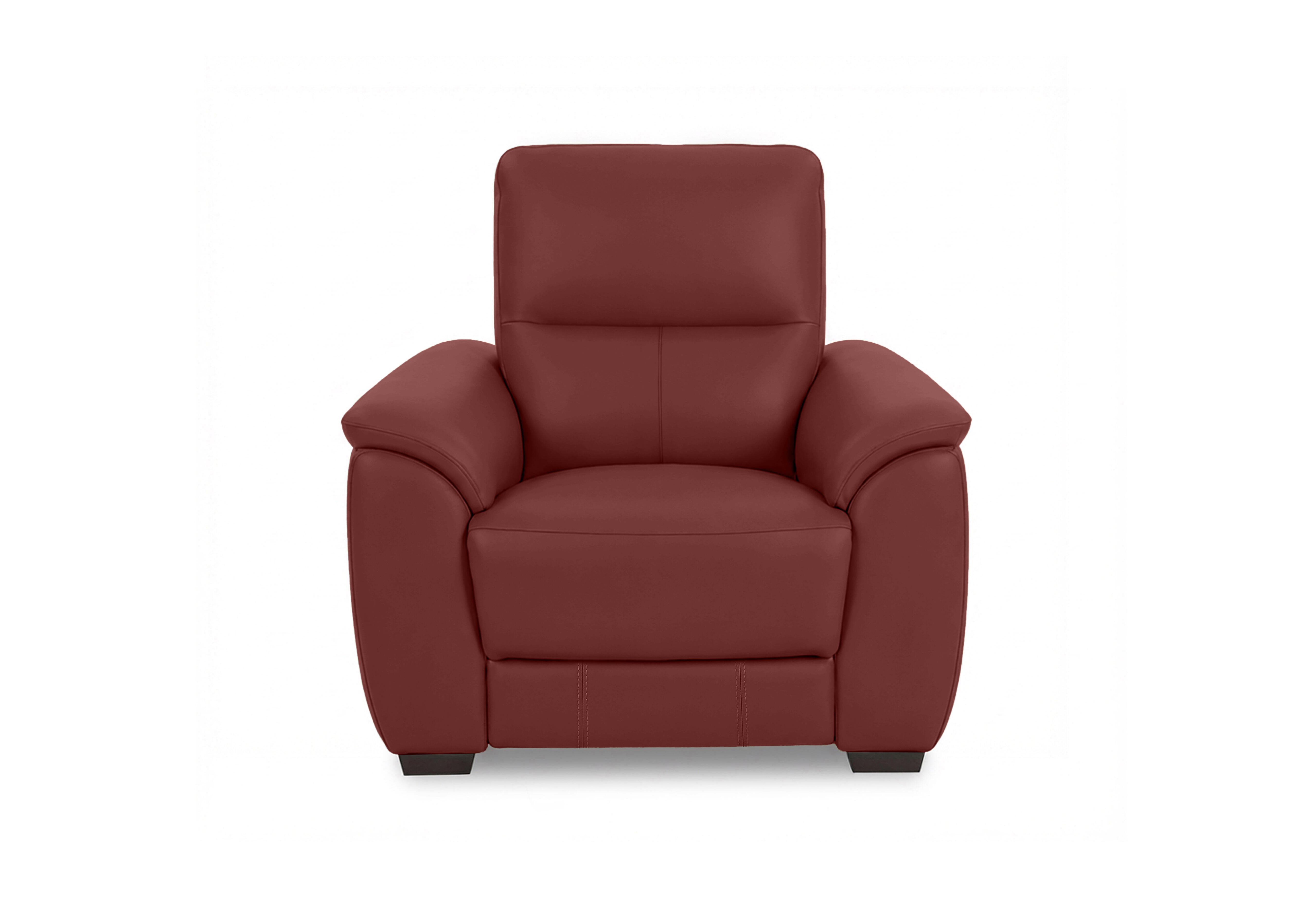 Saffron Leather Chair in Bv-035c Deep Red on Furniture Village