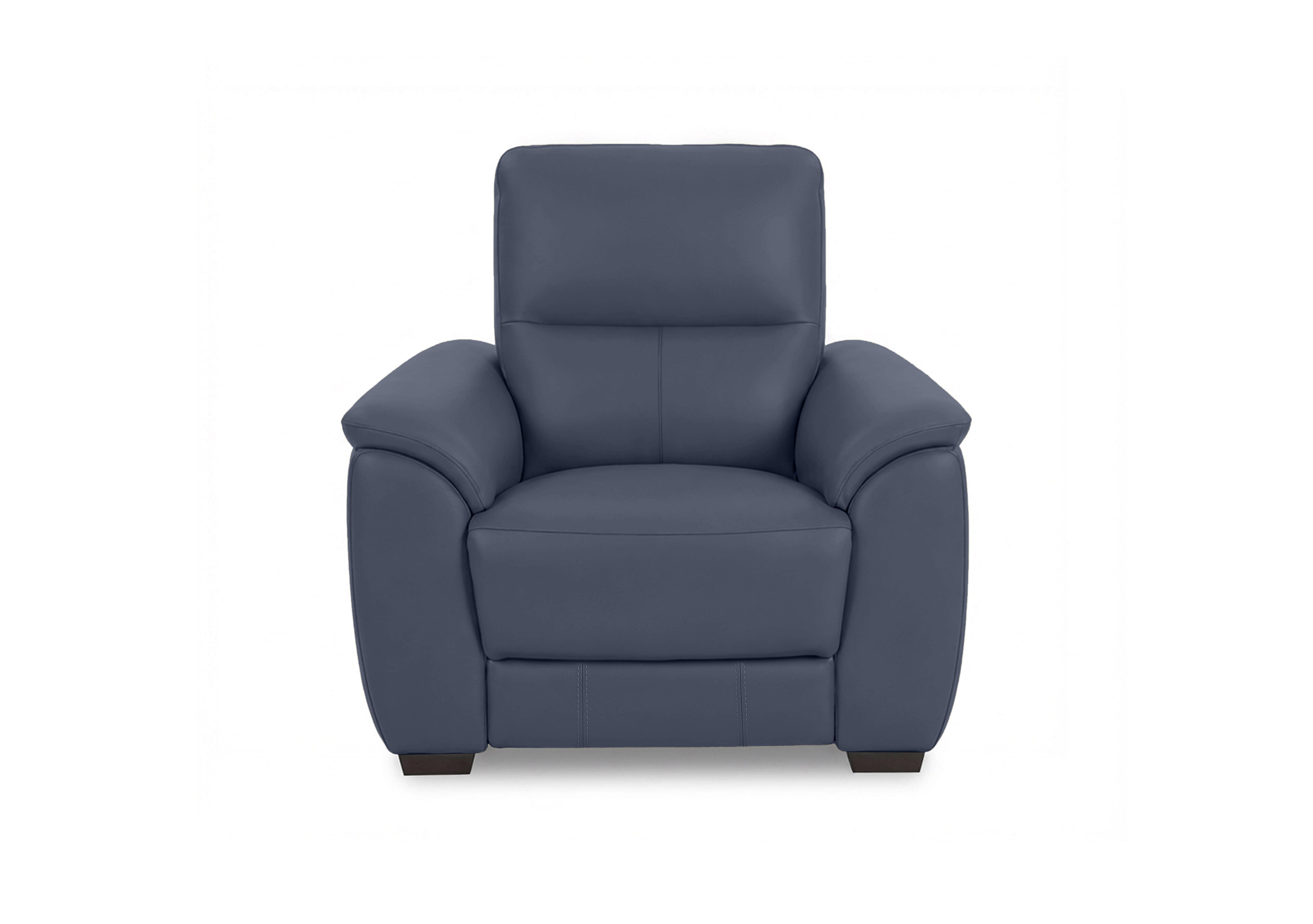 Saffron Leather Chair in Bv-313e Ocean Blue on Furniture Village