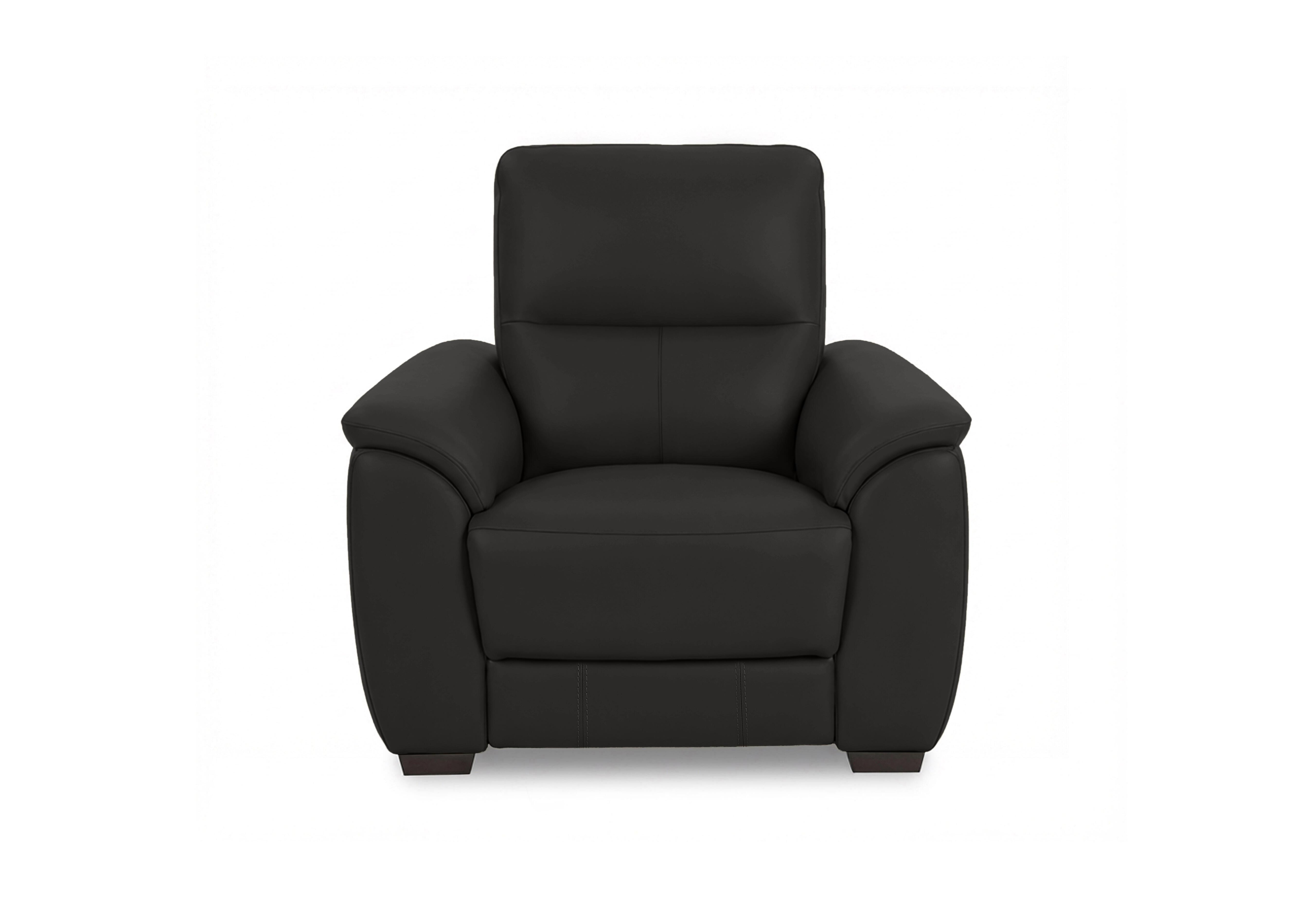 Saffron Leather Chair in Bv-3500 Black on Furniture Village