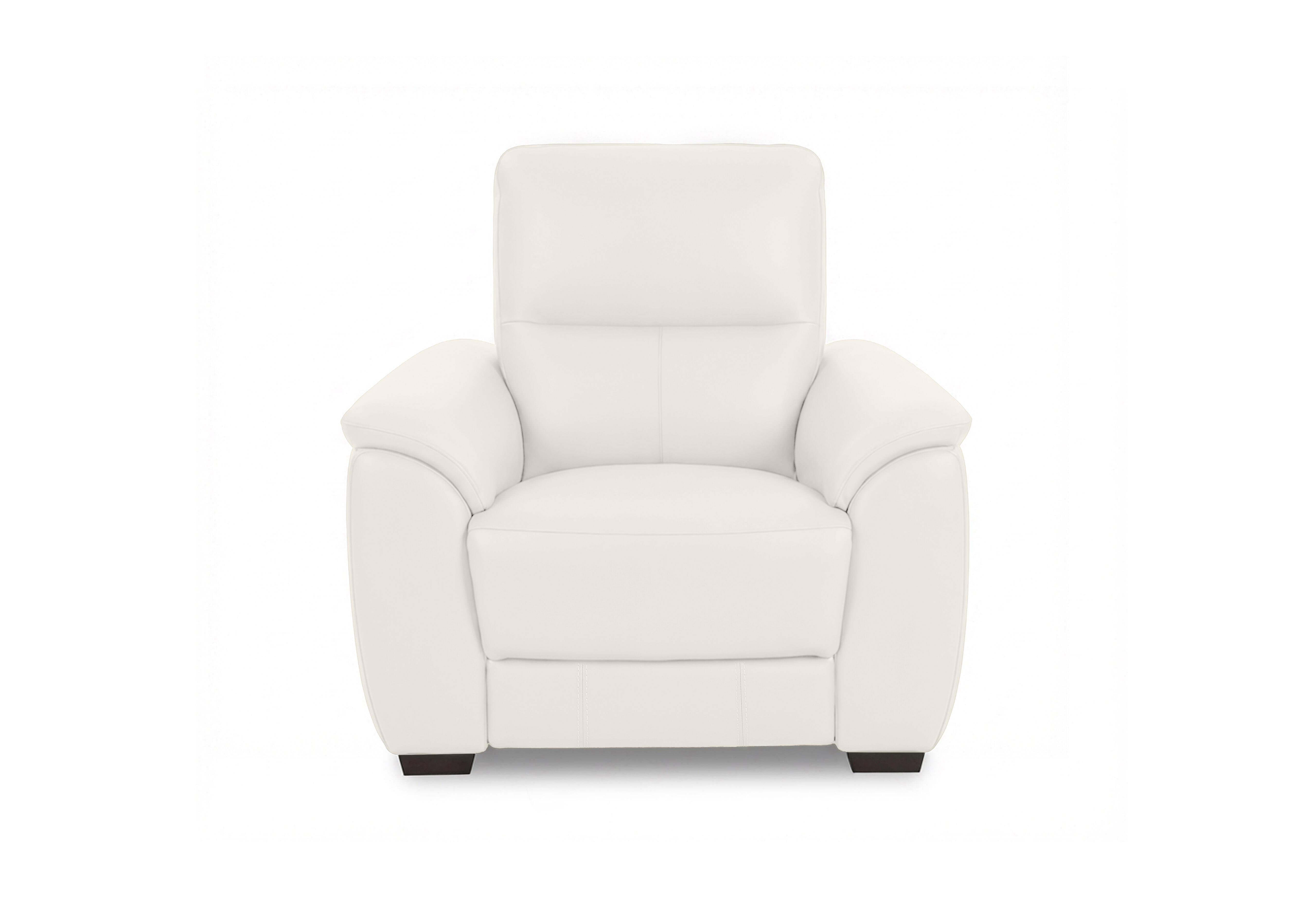 Saffron Leather Chair in Bv-744d Star White on Furniture Village