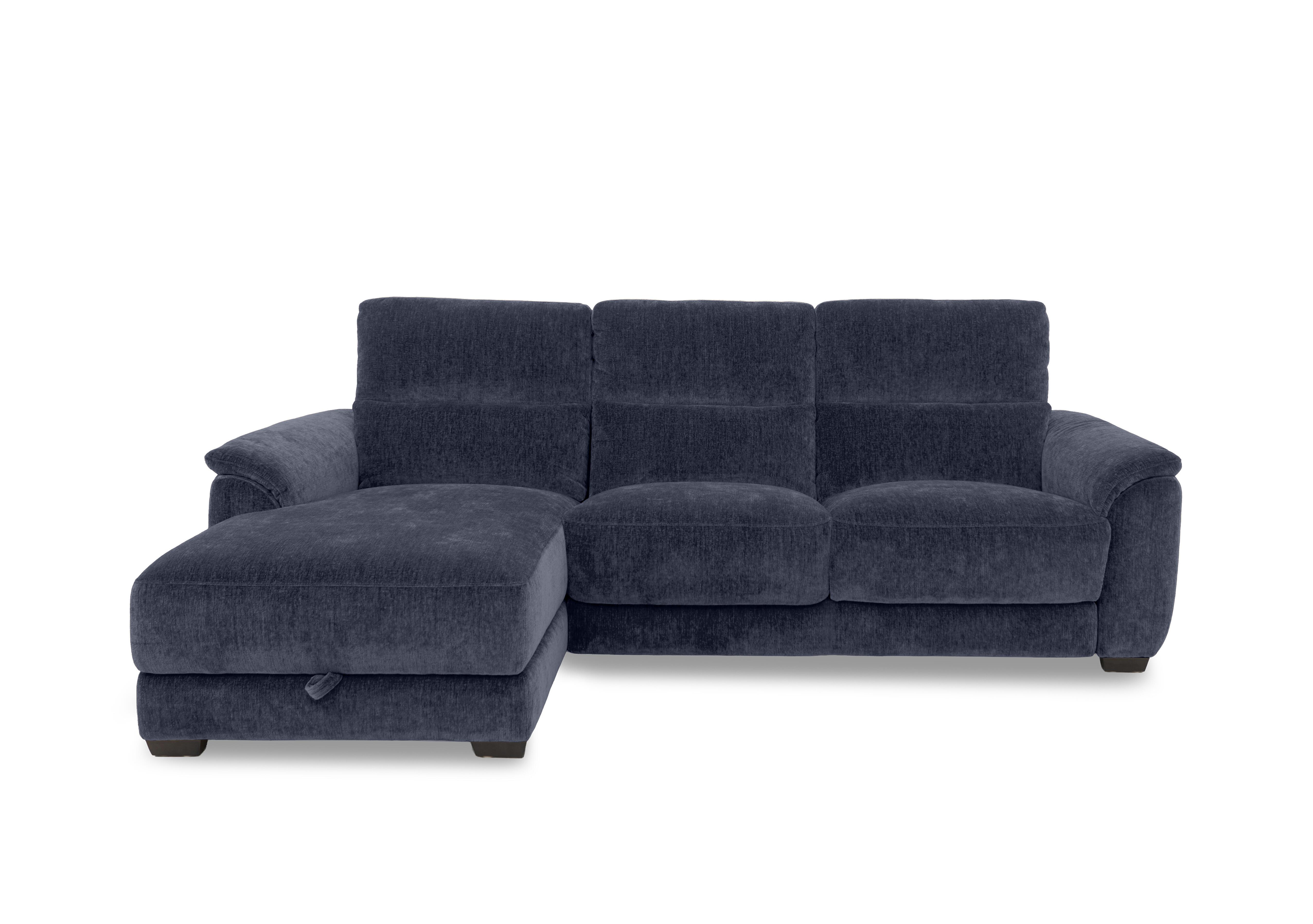 Saffron Fabric 3 Seater Sofa with Storage Chaise End in Fab-Crn-R101 Ink on Furniture Village