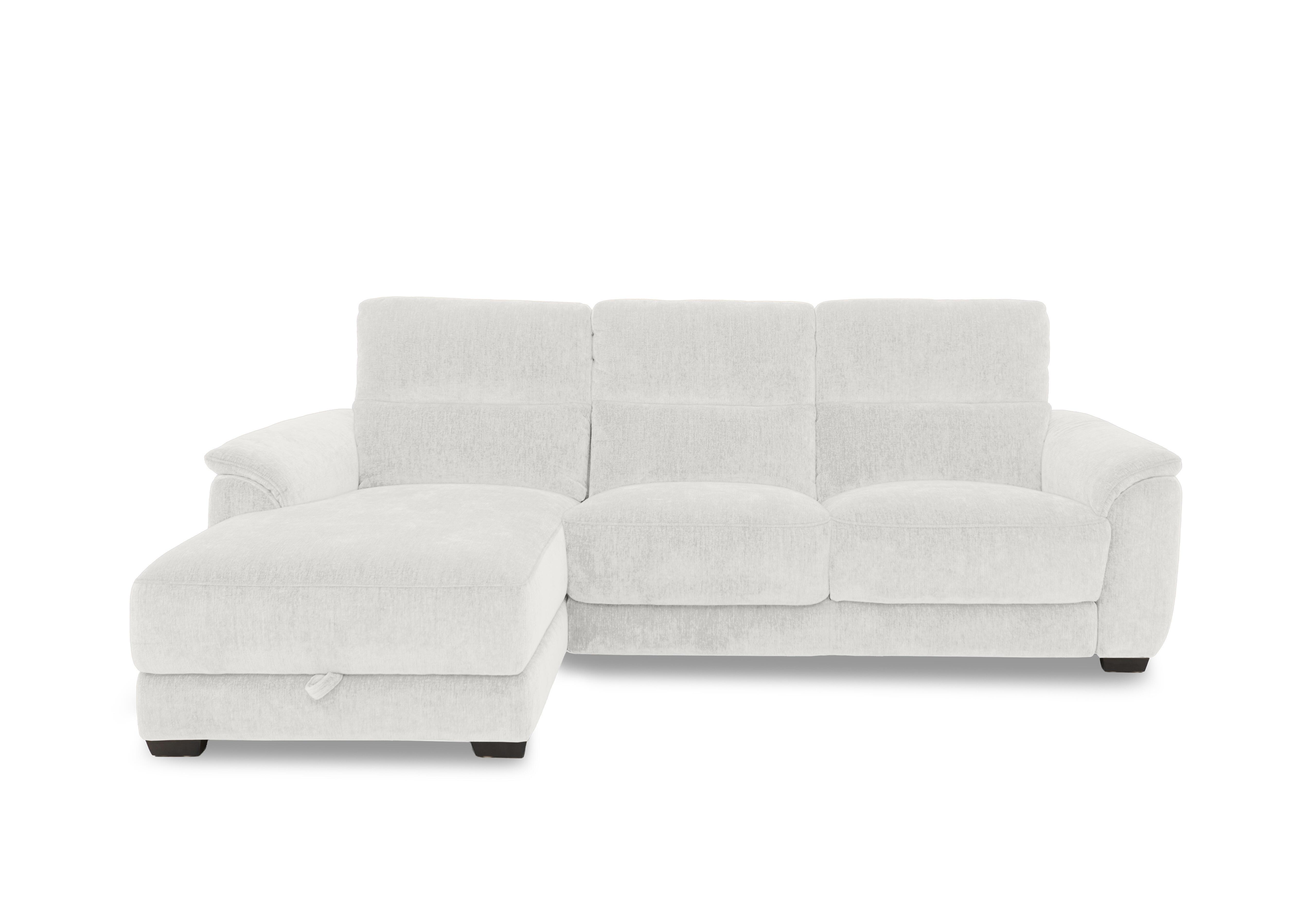 Saffron Fabric 3 Seater Sofa with Storage Chaise End in Fab-Crn-R104 Mist on Furniture Village