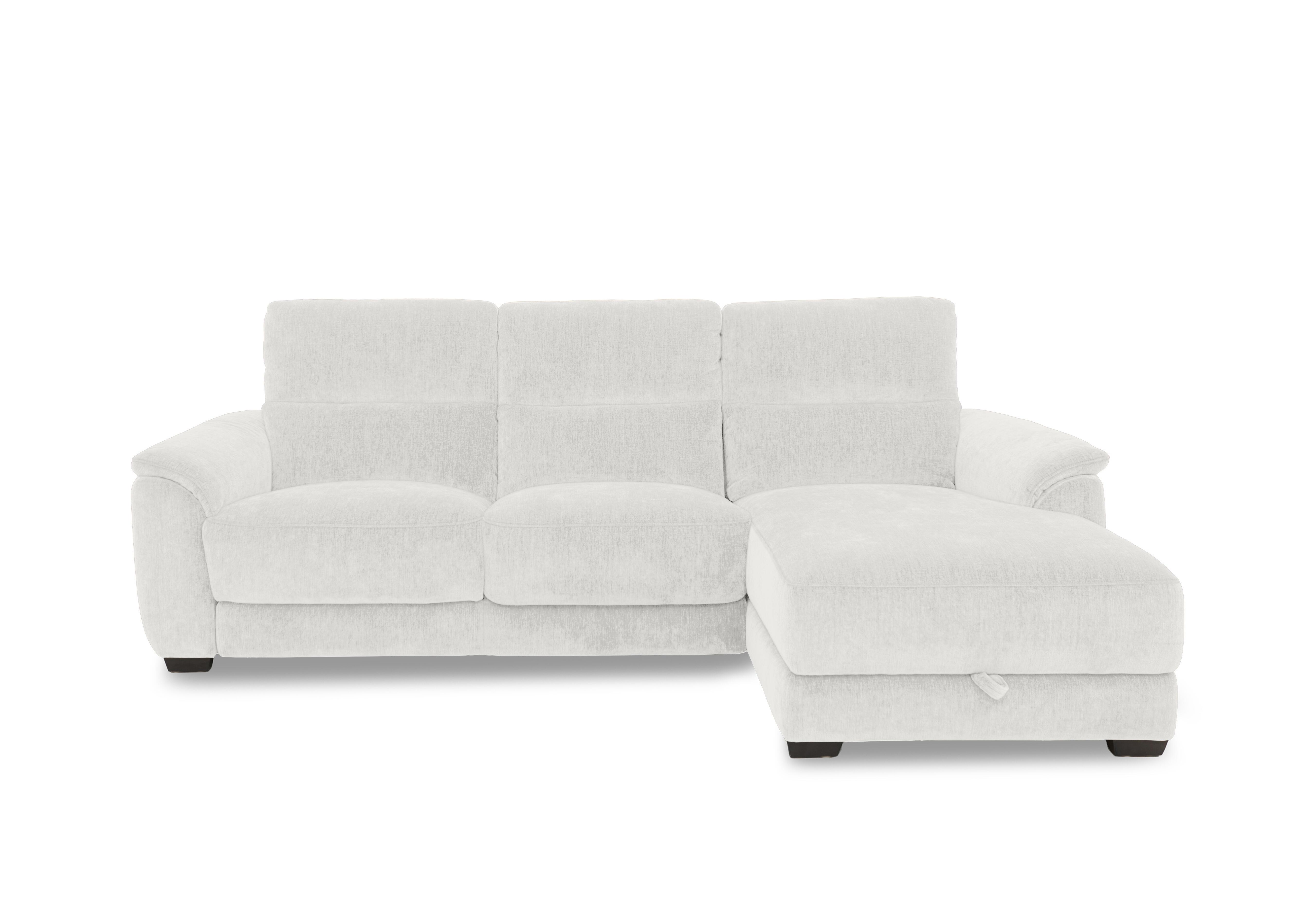 Saffron Fabric 3 Seater Sofa with Storage Chaise End in Fab-Crn-R104 Mist on Furniture Village
