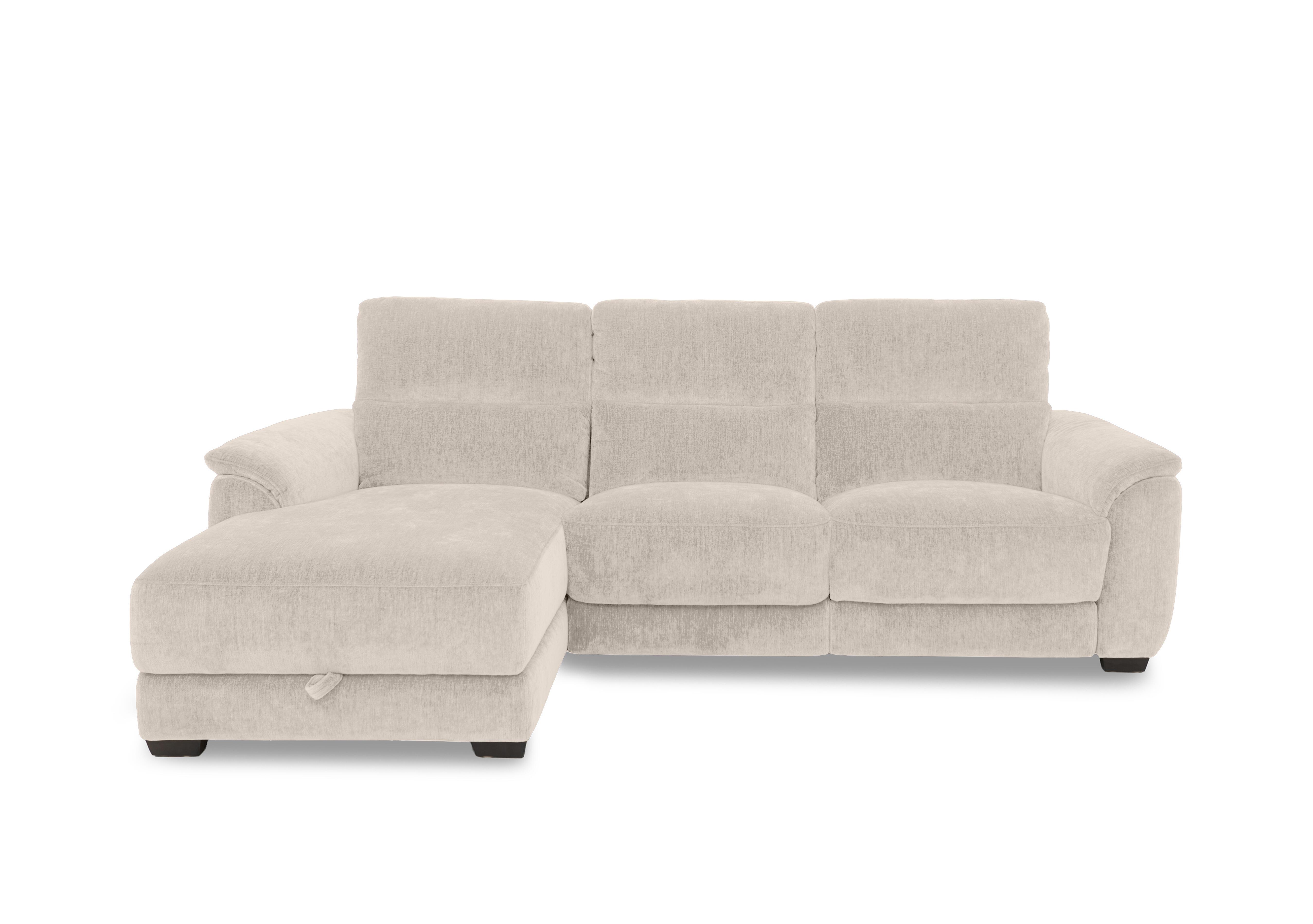 Saffron Fabric 3 Seater Sofa with Storage Chaise End in Fab-Crn-R120 Beige on Furniture Village