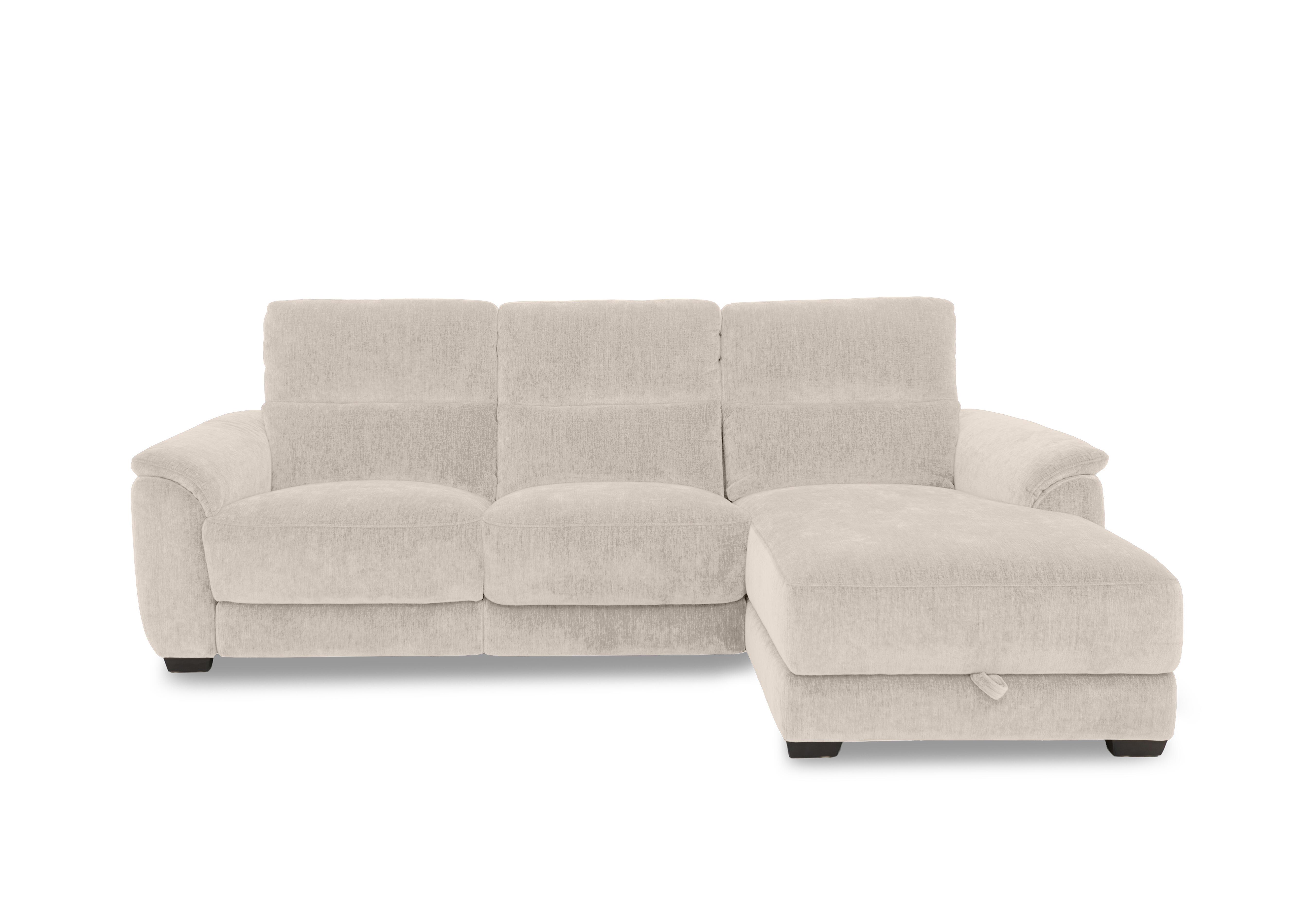Saffron Fabric 3 Seater Sofa with Storage Chaise End in Fab-Crn-R120 Beige on Furniture Village