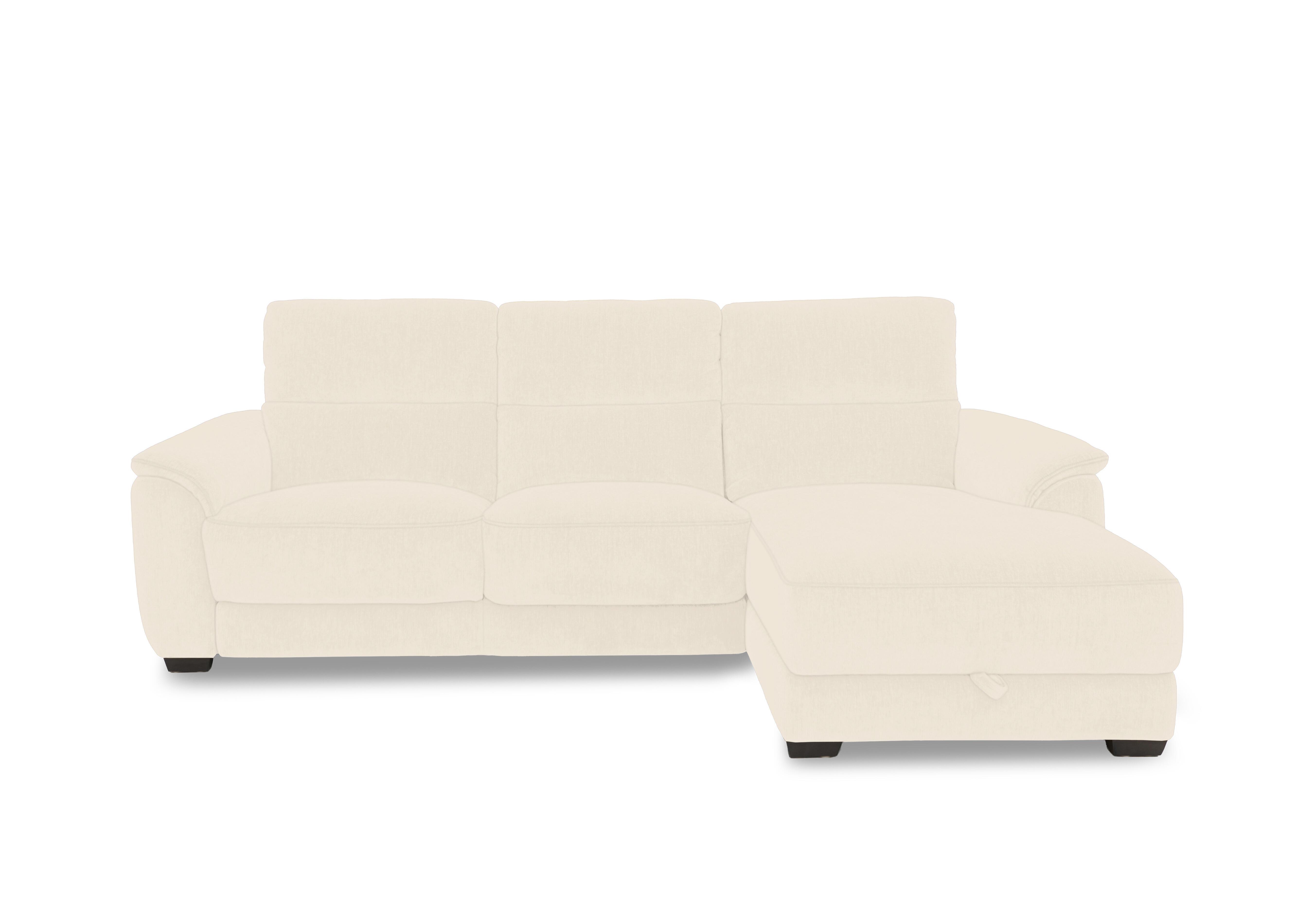 Saffron Fabric 3 Seater Sofa with Storage Chaise End in Fab-Dab-R05 Cream on Furniture Village