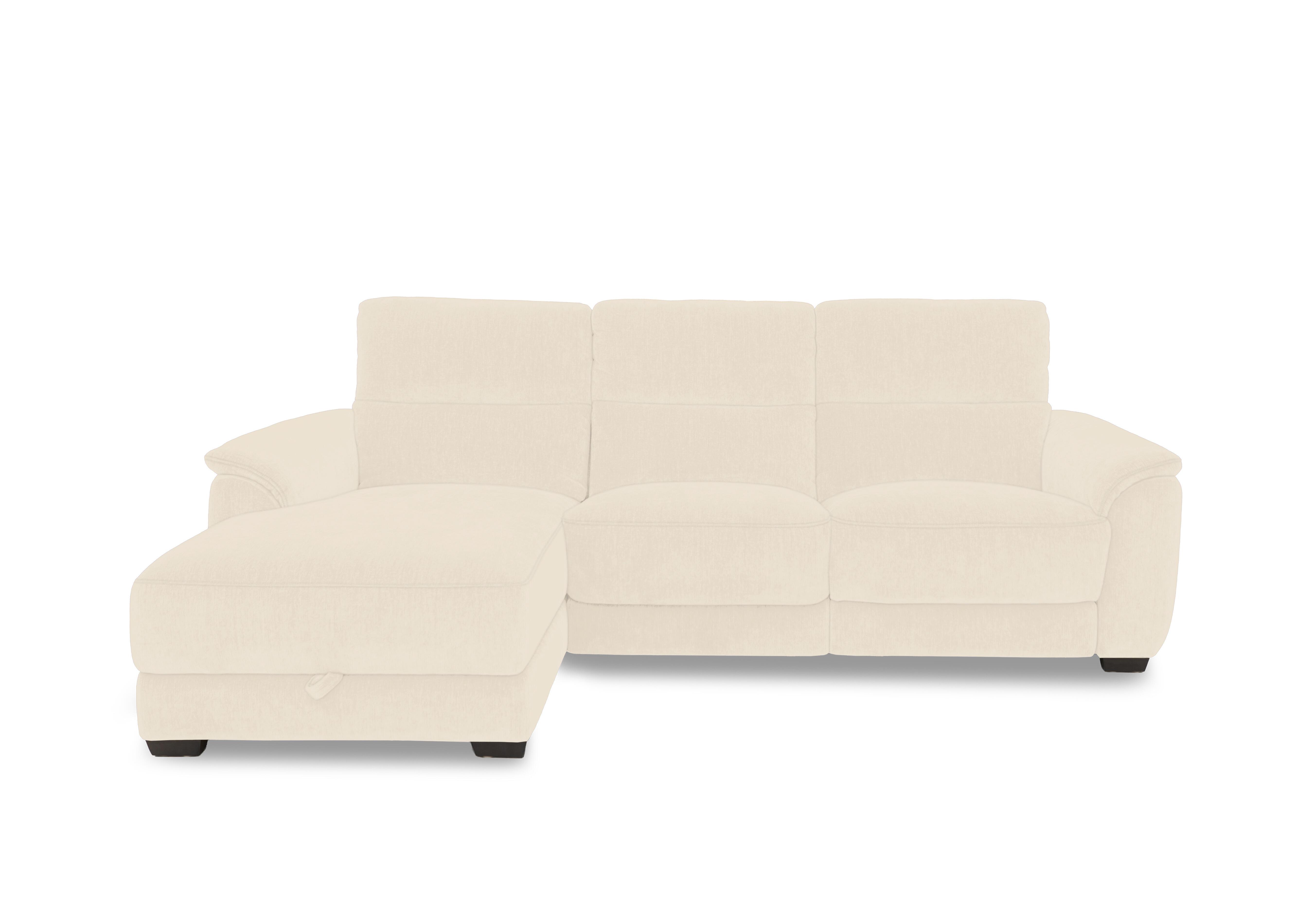 Saffron Fabric 3 Seater Sofa with Storage Chaise End in Fab-Dab-R06 Beige on Furniture Village