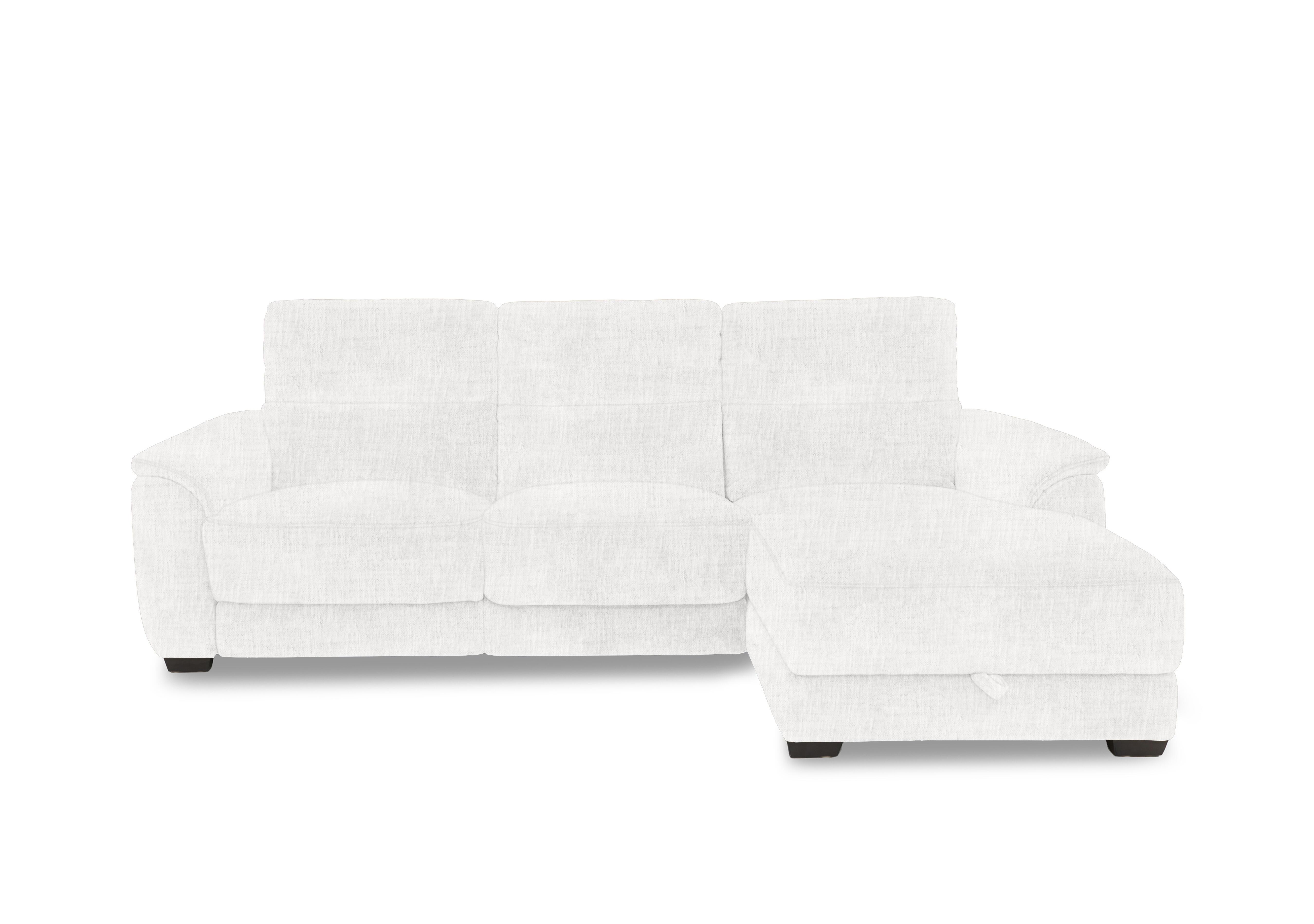 Saffron Fabric 3 Seater Sofa with Storage Chaise End in Fab-Mga-R03 Frost on Furniture Village