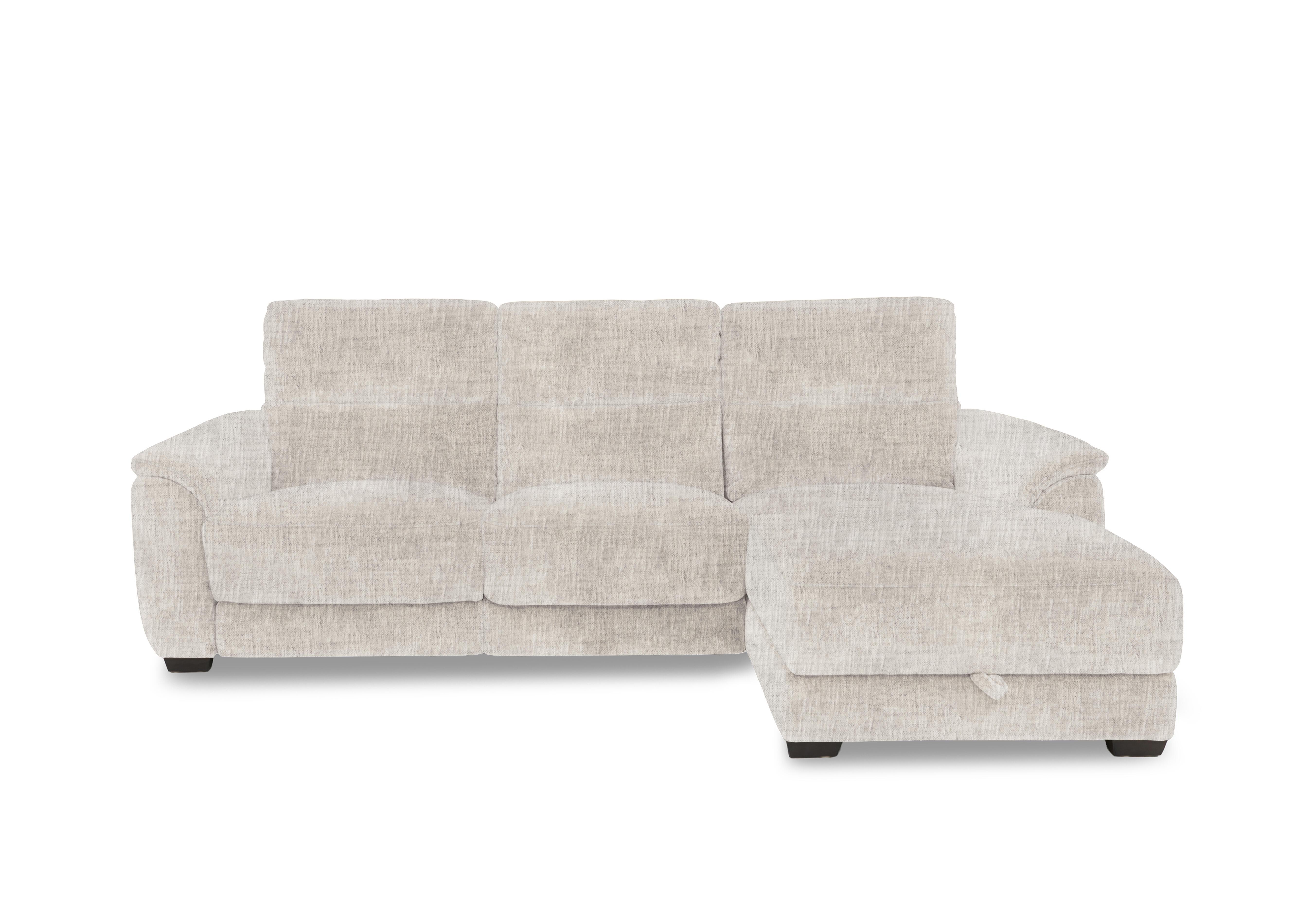 Saffron Fabric 3 Seater Sofa with Storage Chaise End in Fab-Mga-R04 Beige on Furniture Village
