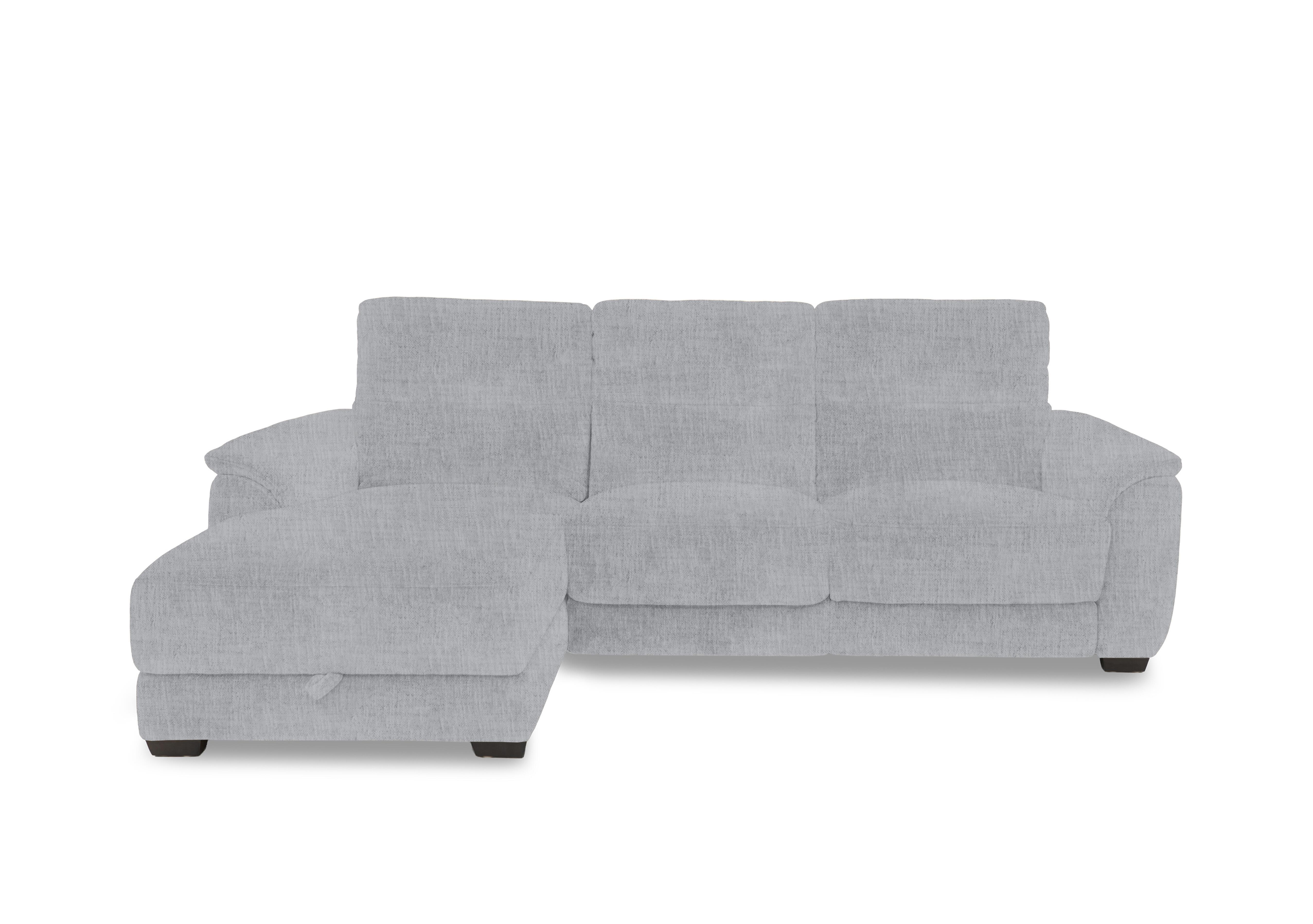 Saffron Fabric 3 Seater Sofa with Storage Chaise End in Fab-Mga-R09 Dove Grey on Furniture Village