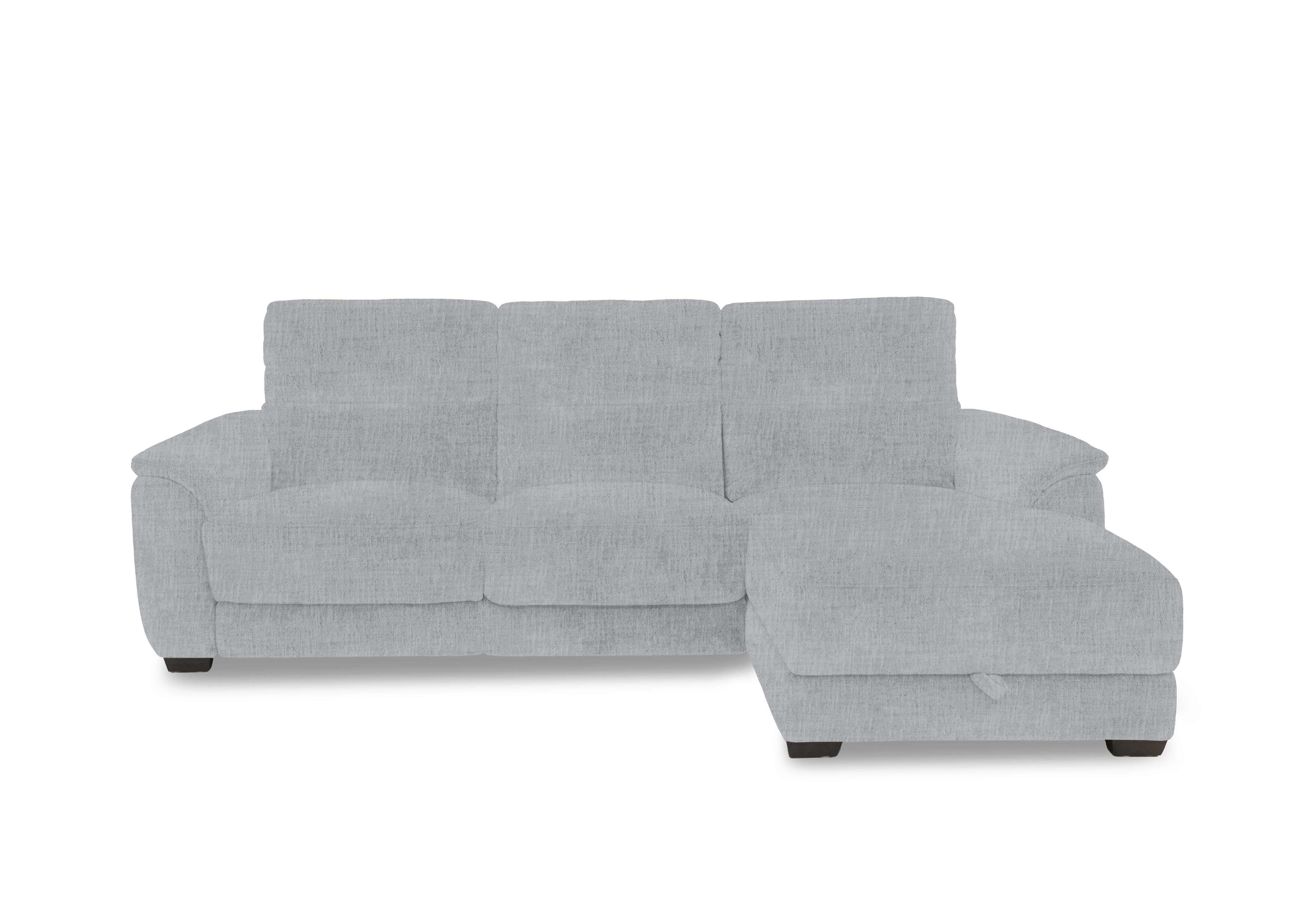 Saffron Fabric 3 Seater Sofa with Storage Chaise End in Fab-Mga-R09 Dove Grey on Furniture Village