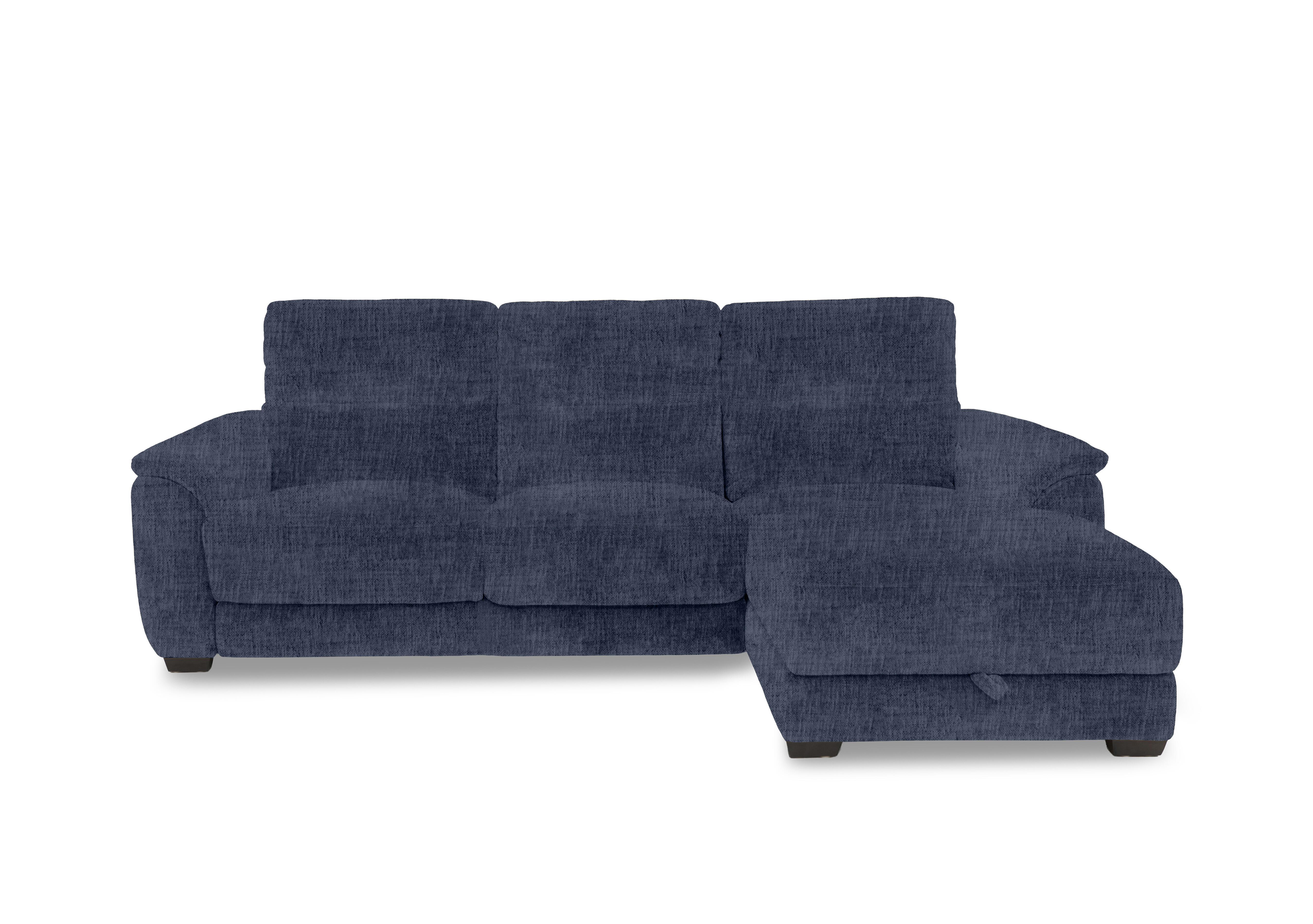 Saffron Fabric 3 Seater Sofa with Storage Chaise End in Fab-Mga-R10 Dark Denim on Furniture Village