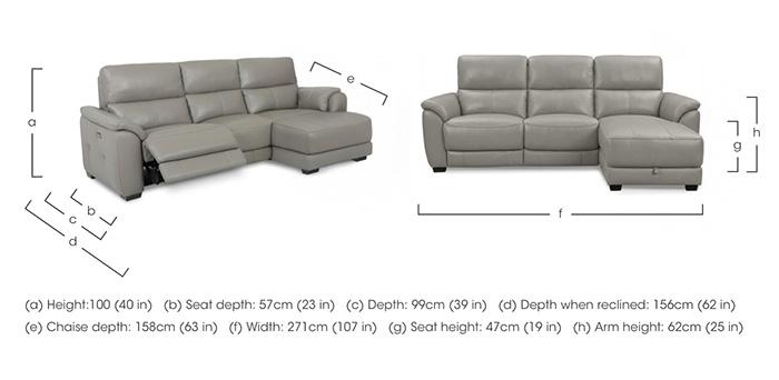 Saffron Leather 3 Seater Sofa with Storage Chaise End in  on Furniture Village