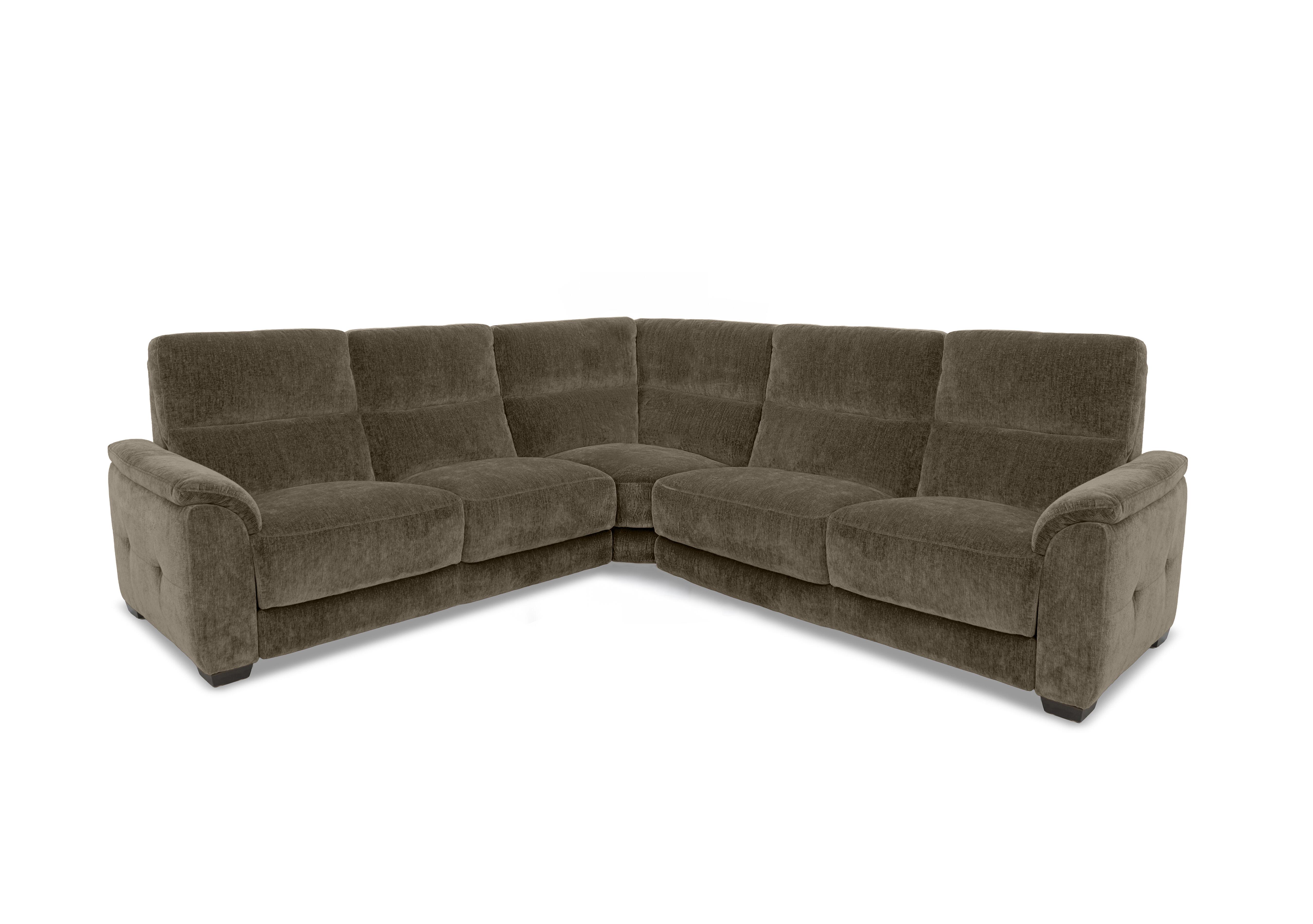 Saffron Large Fabric Corner Sofa in Fab-Crn-R105 Olive on Furniture Village