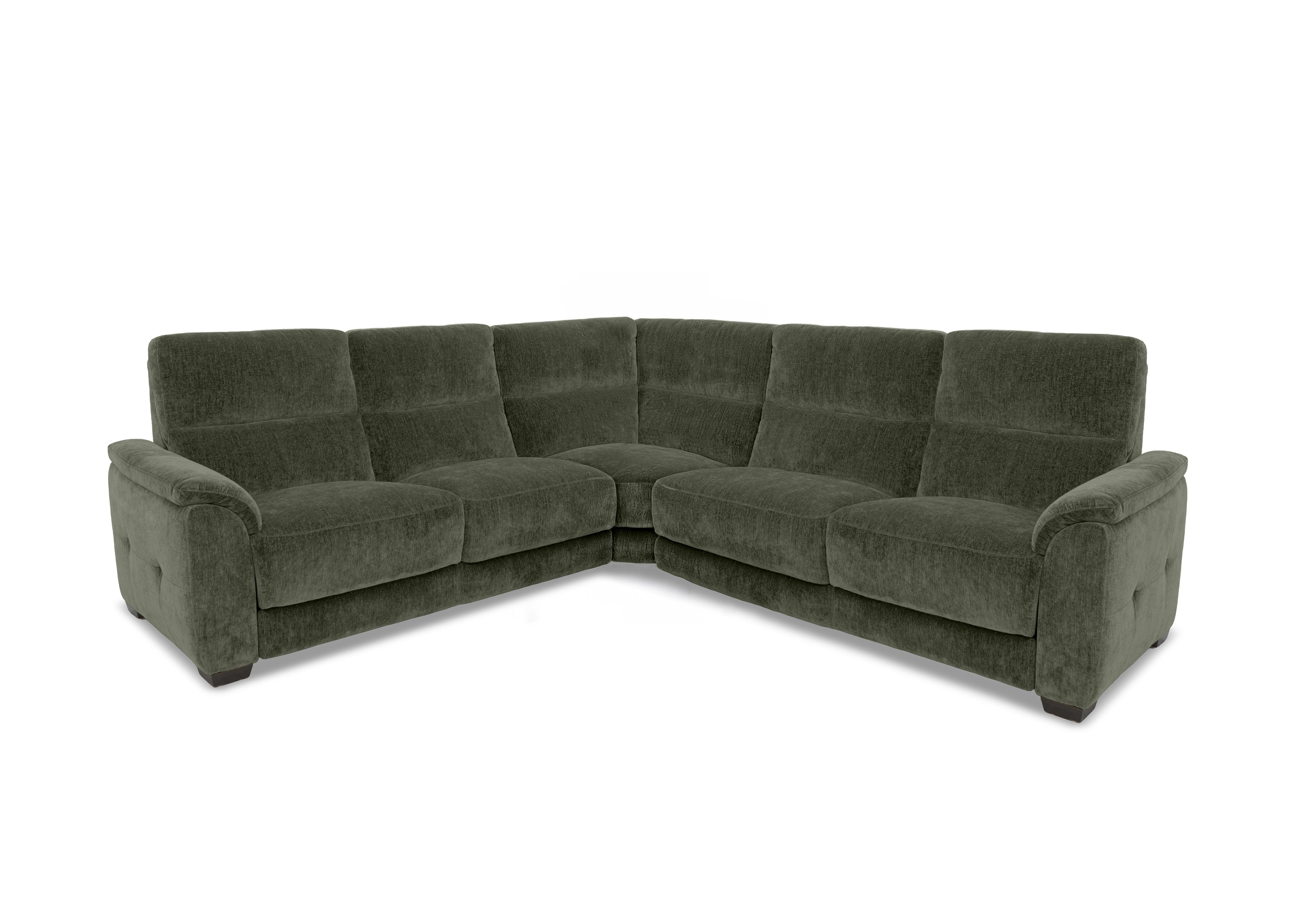 Saffron Large Fabric Corner Sofa in Fab-Crn-R353 Forrest Green on Furniture Village