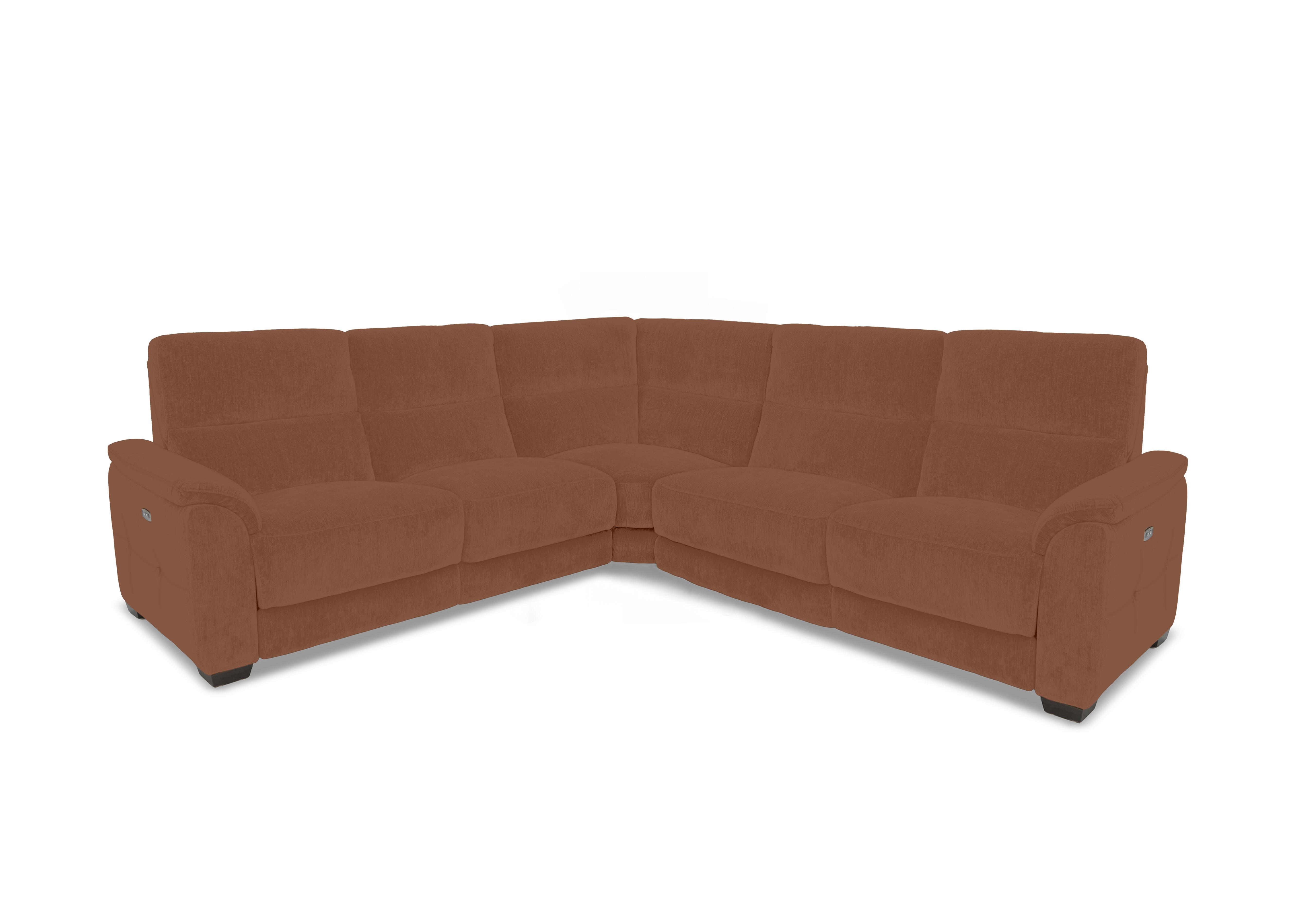 Saffron Large Fabric Corner Sofa in Fab-Dab-R13 Rust on Furniture Village
