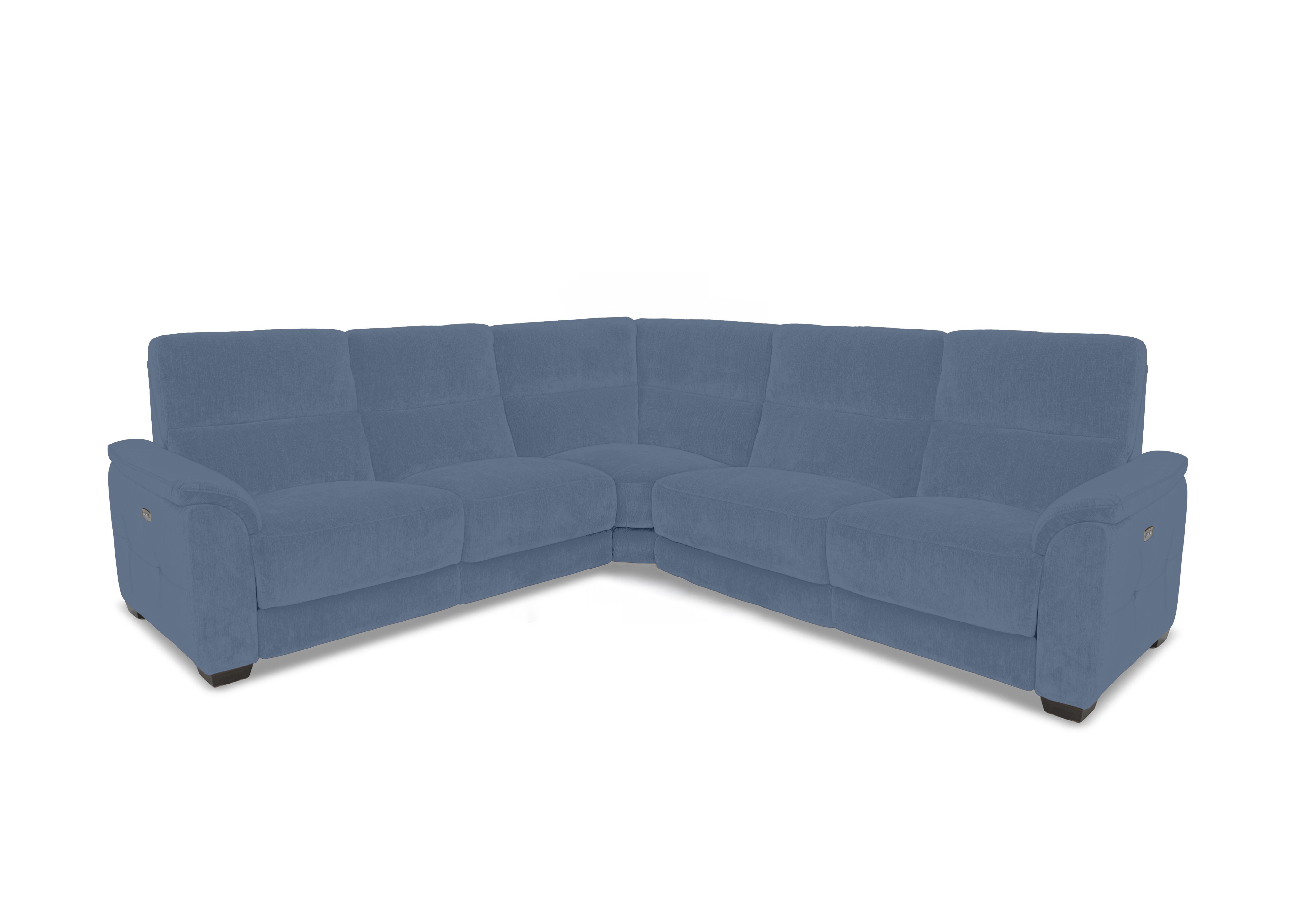 Saffron Large Fabric Corner Sofa in Fab-Dab-R18 Silverish Blue on Furniture Village