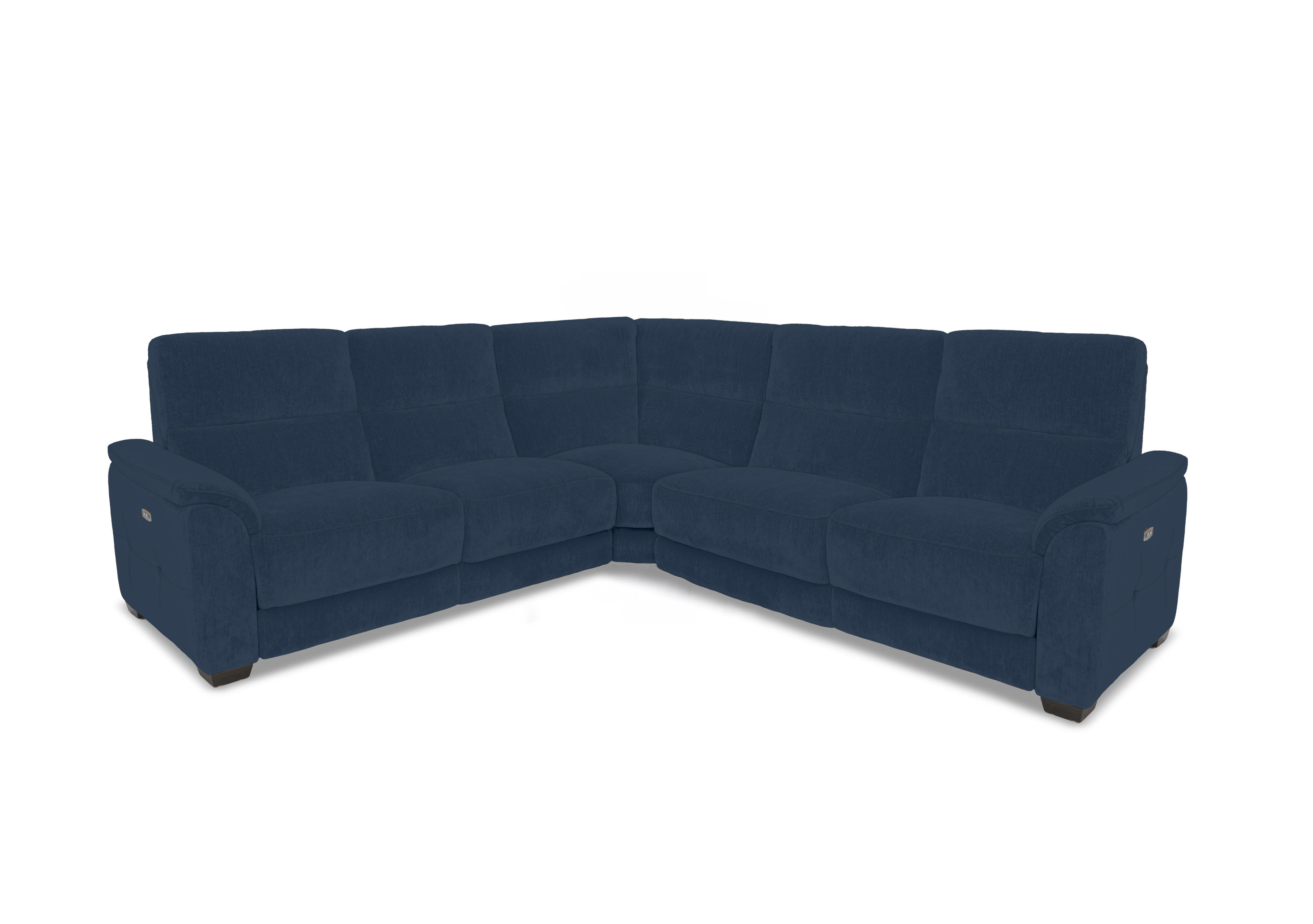 Saffron Large Fabric Corner Sofa in Fab-Dab-R23 Steel Blue on Furniture Village