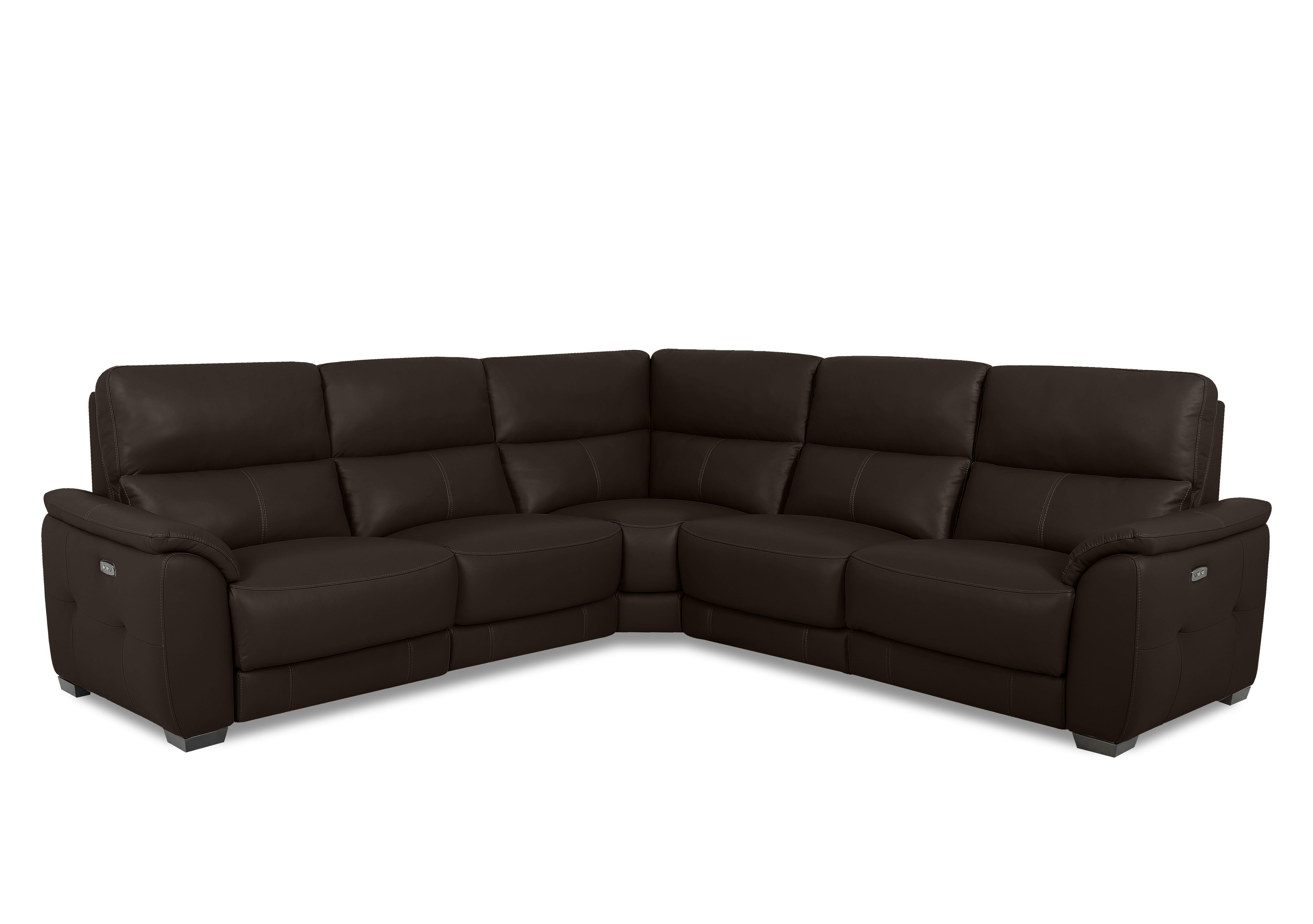 Saffron Large Leather Corner Sofa in Bv-1748 Dark Chocolate on Furniture Village