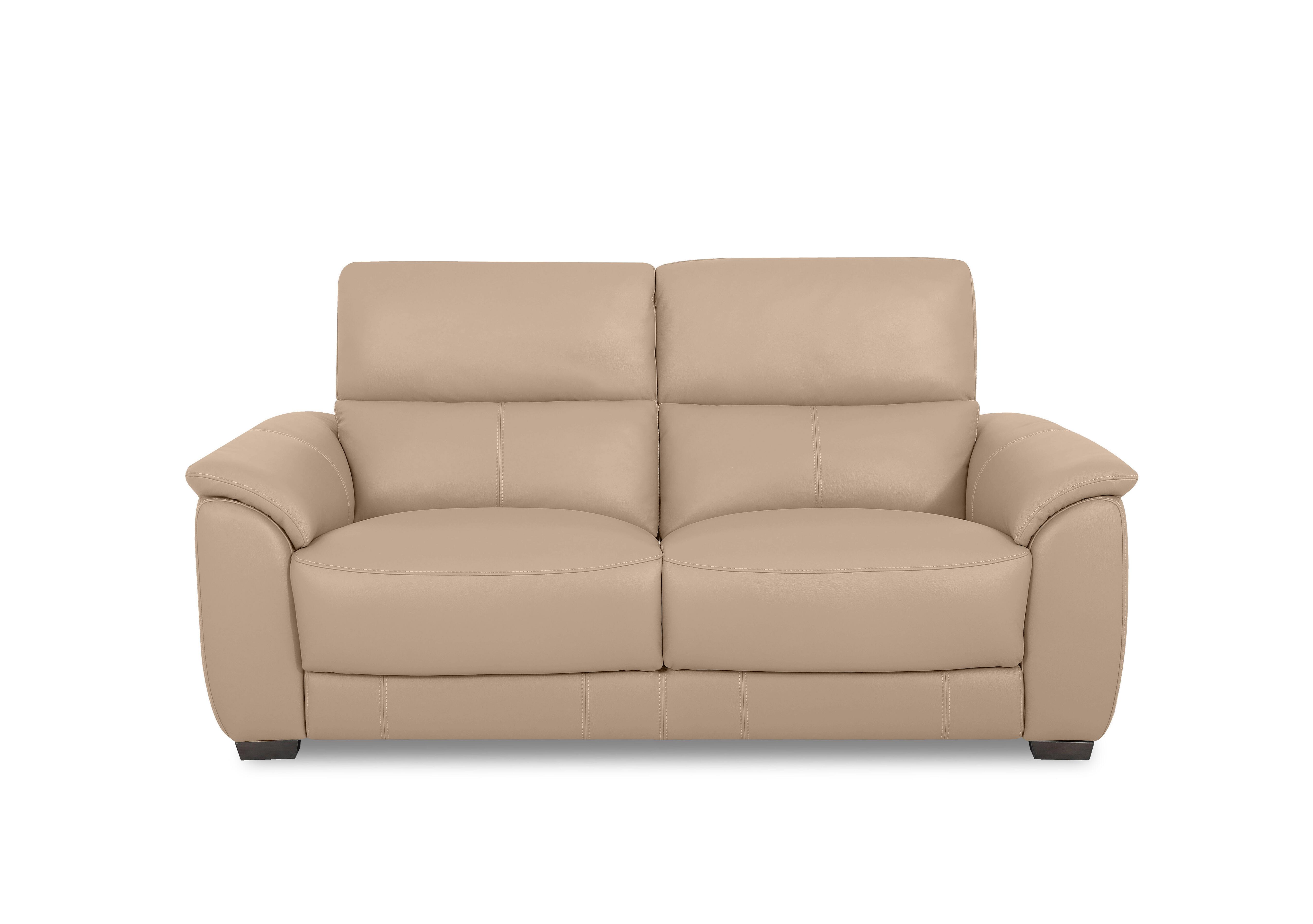 Saffron Leather 3 Seater Sofa in Bv-039c Pebble on Furniture Village