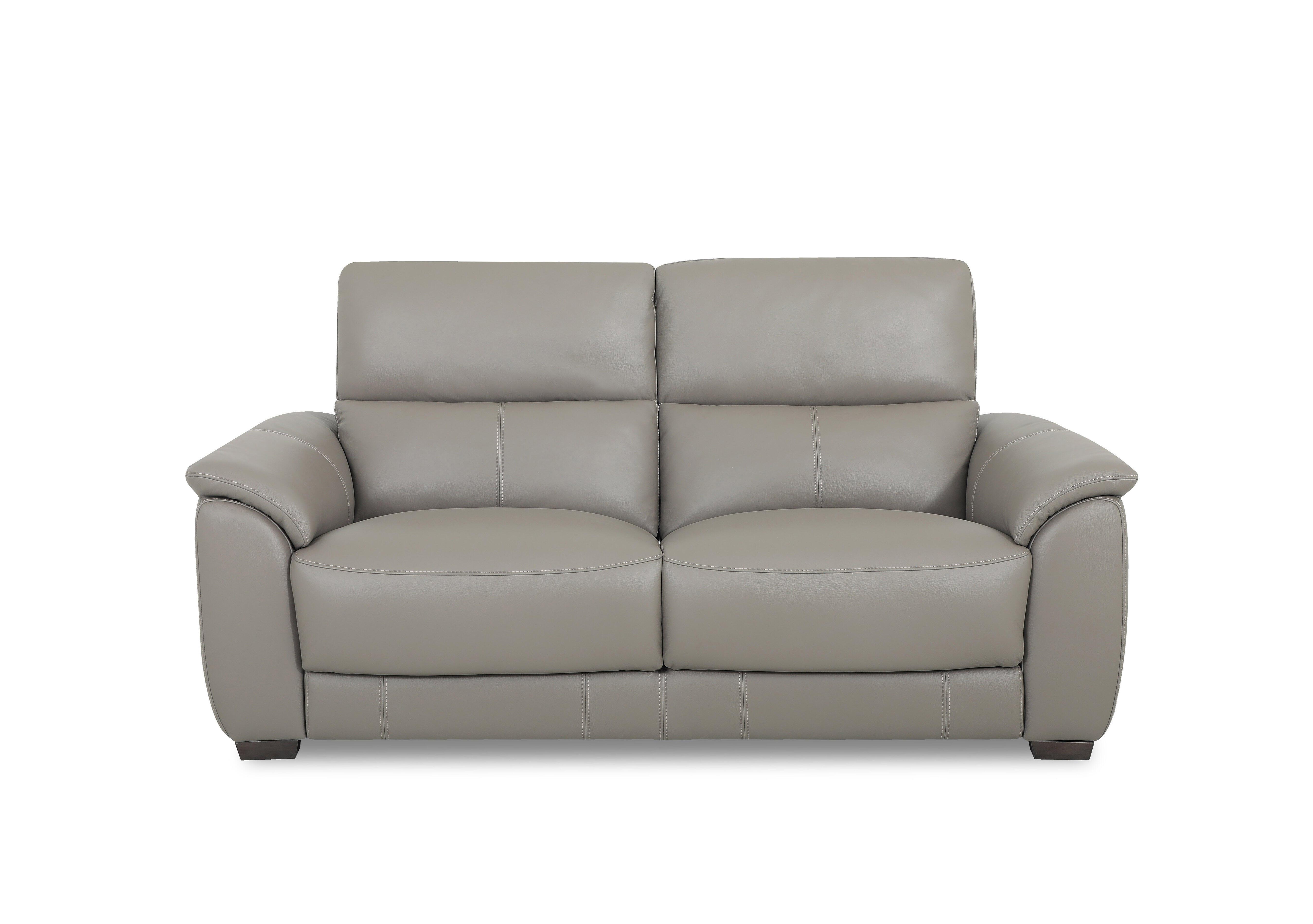 Saffron Leather 3 Seater Sofa in Bv-042e Elephant on Furniture Village
